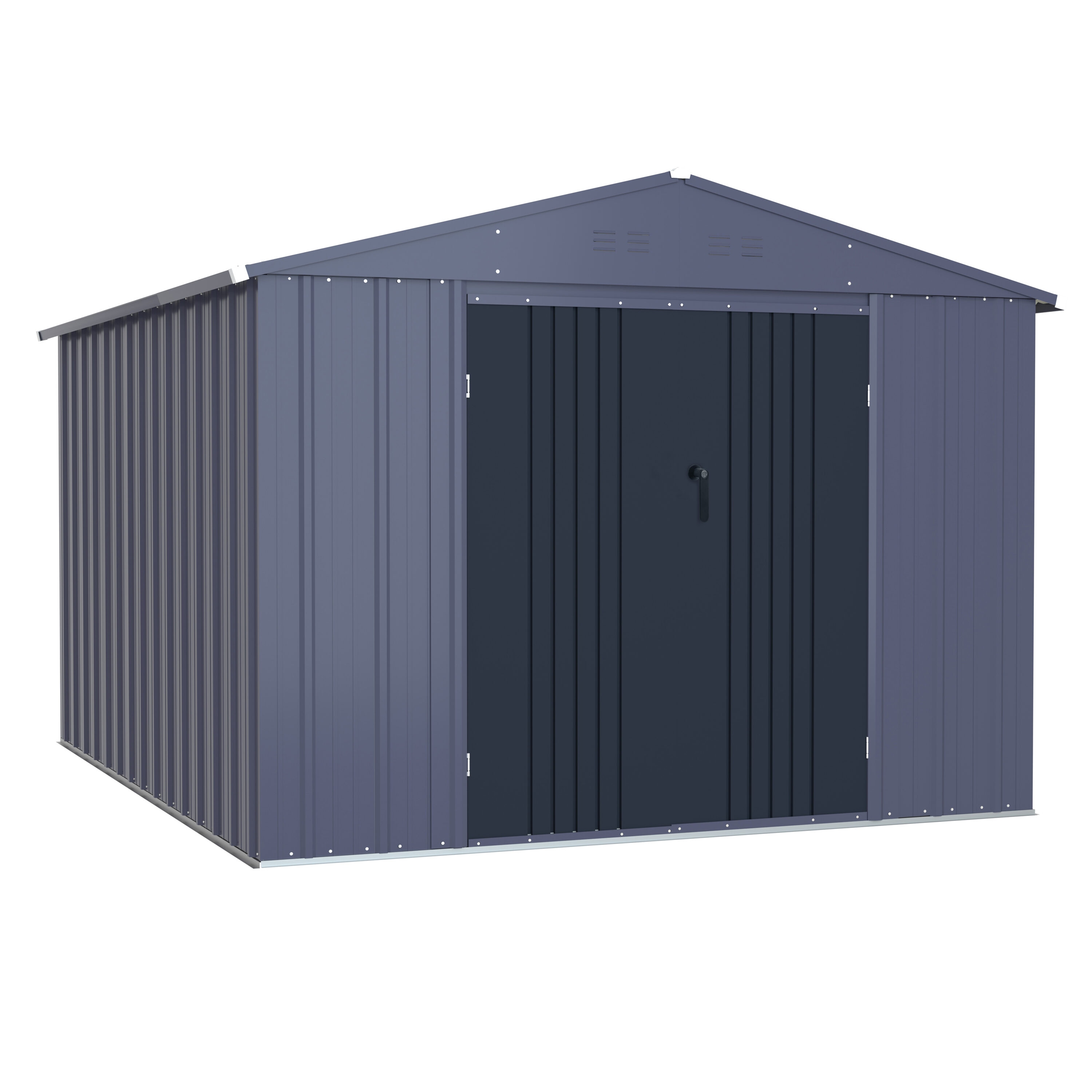 VEIKOUS 8-ft x 12-ft Galvanized Steel Storage Shed in the Metal 