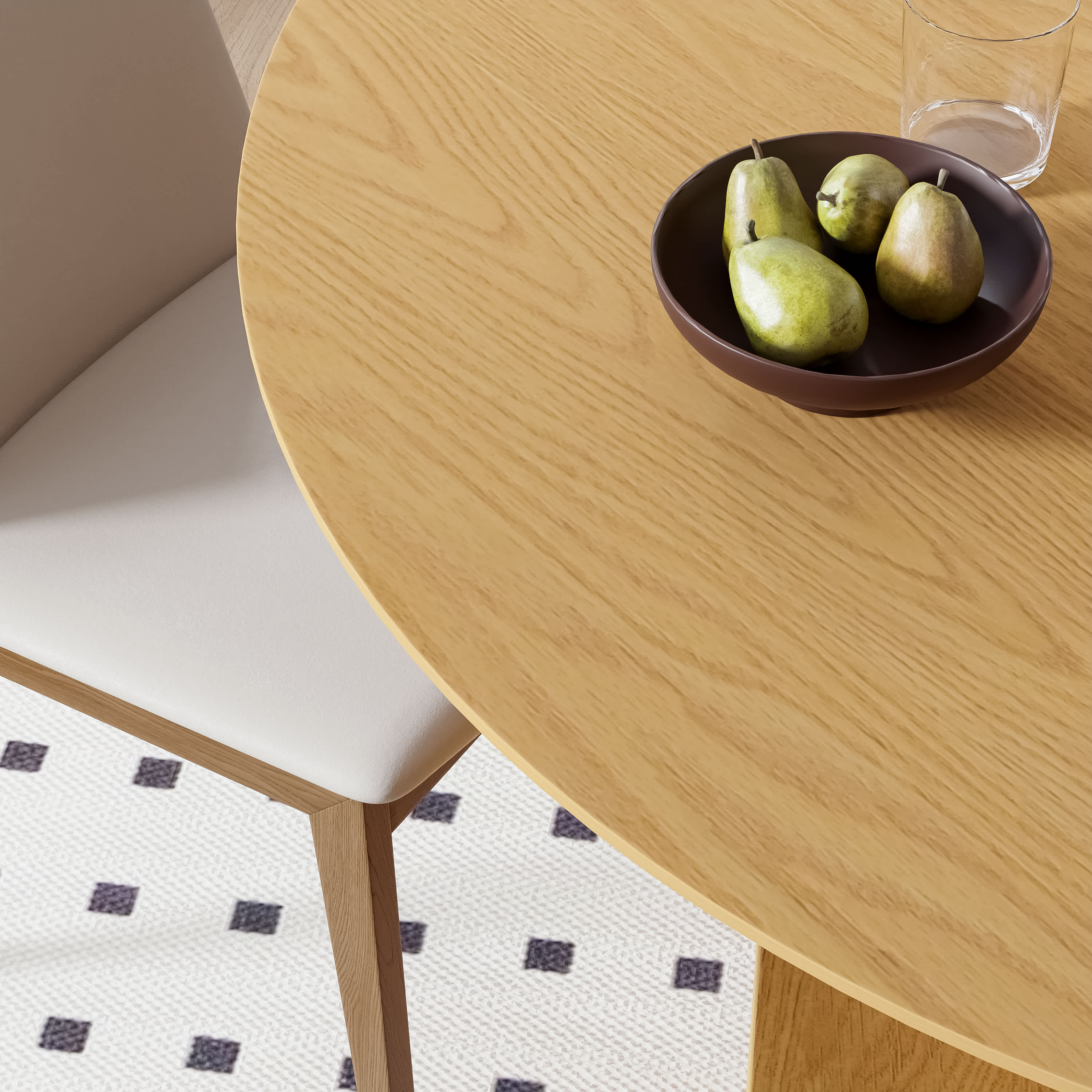 Misty Moon 52 Inch Round Wooden Dining Table Suitable For Dining And ...