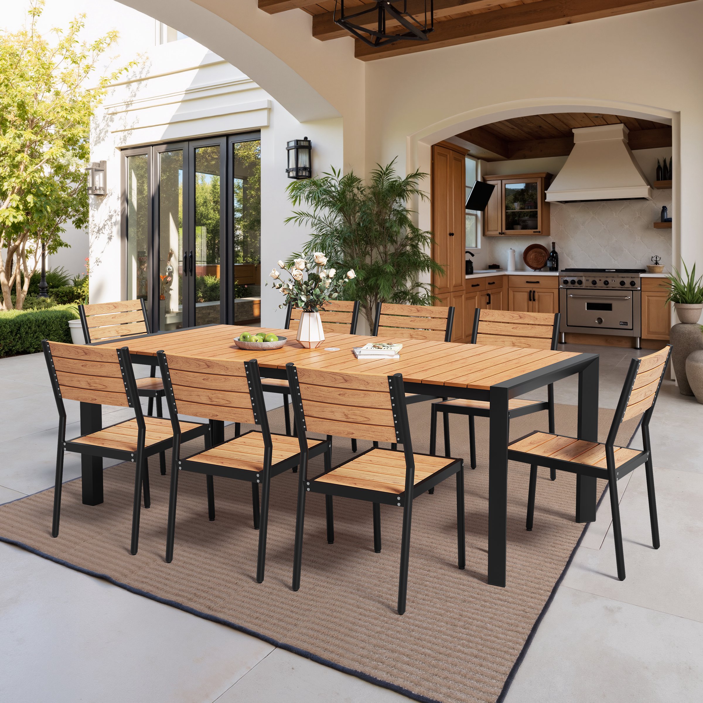 Crestlive Products CL-TD6237BRN210-9 Patio-Dining-Sets - View #2