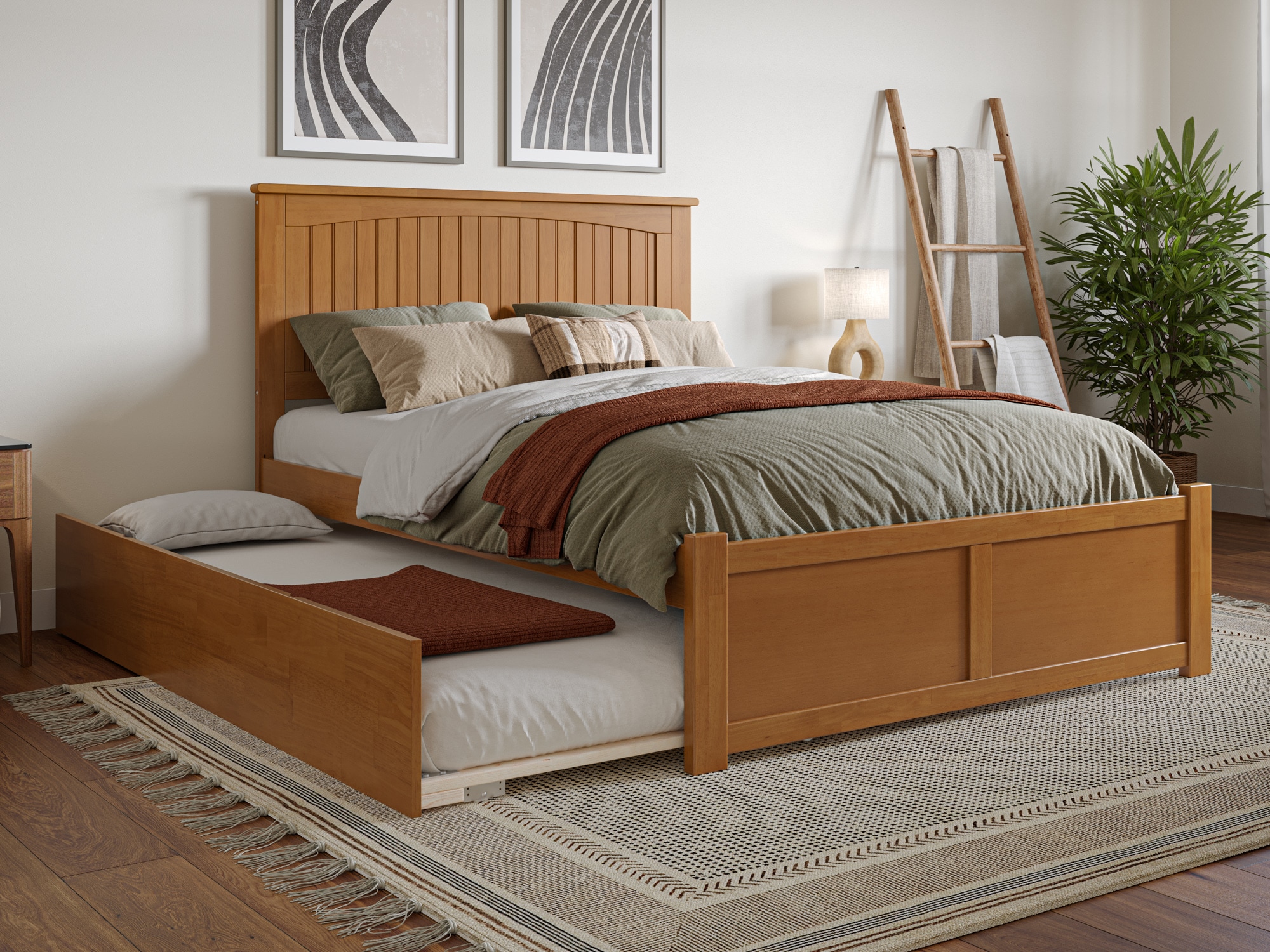 AFI AR823201T Nantucket Light Toffee Full Wood Trundle Bed