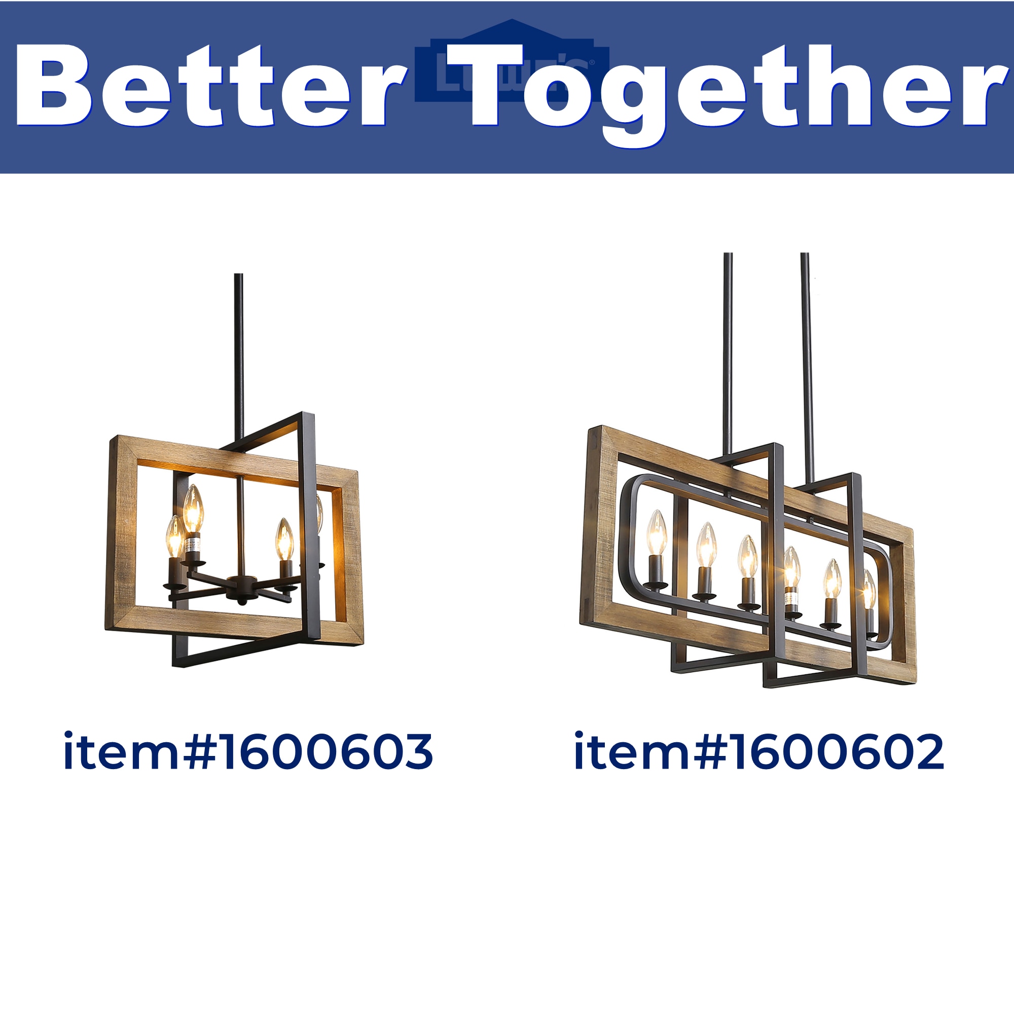 Rustic Wood & Iron 4-Light Black Candelabra Pendant Chandelier