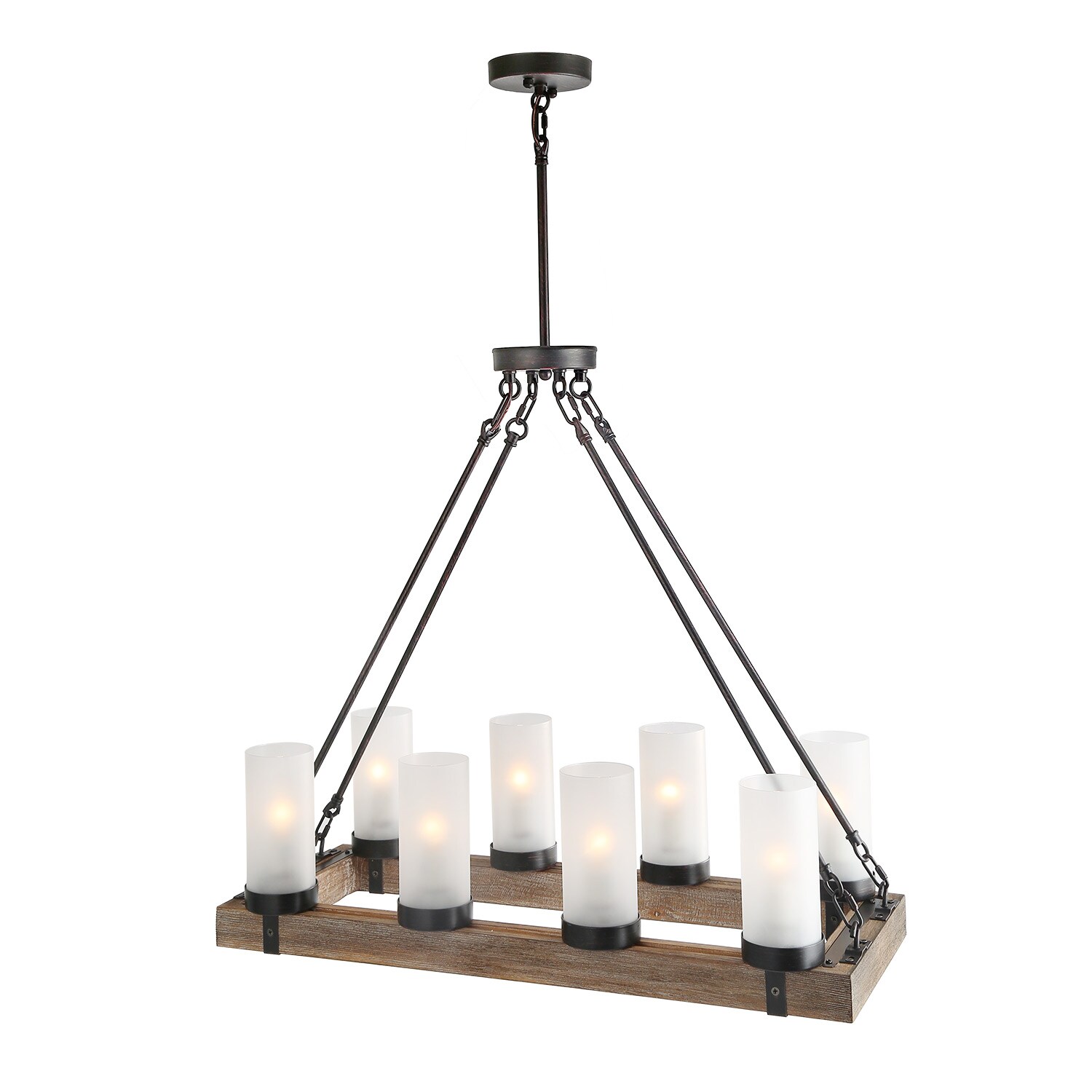 LNC Laius 8-Light Bronze Farmhouse Chandelier in the Chandeliers ...