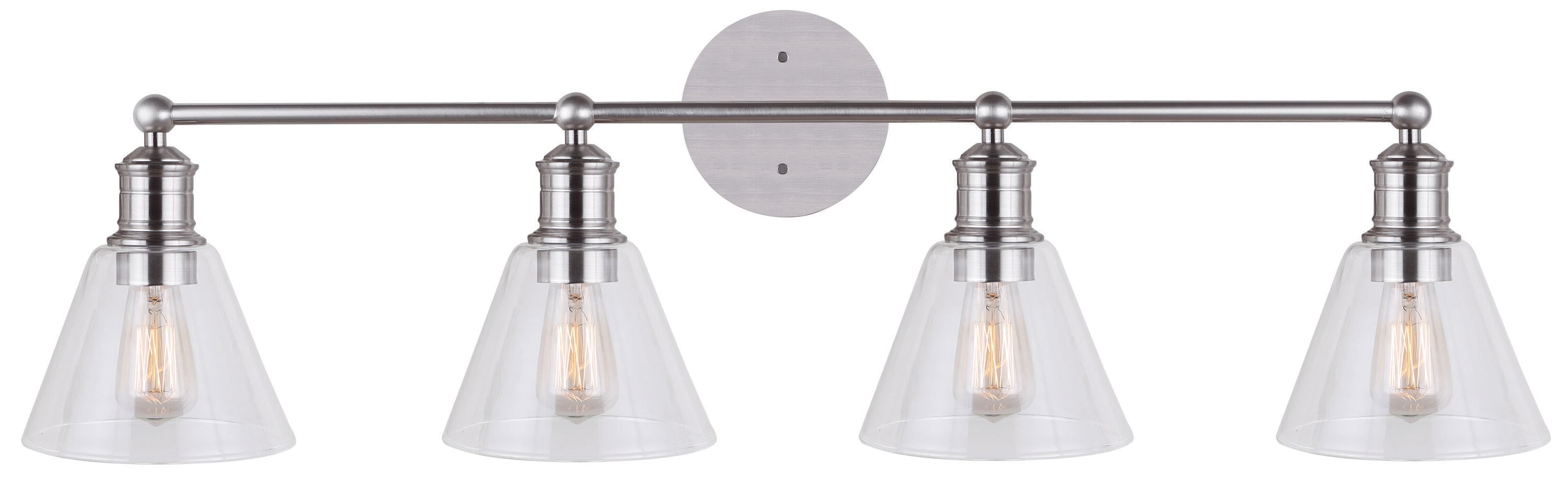 Canarm Ltd. IVL628A04BN Larken 35-in 4 -Light Brushed Nickel Craftsman Vanity light