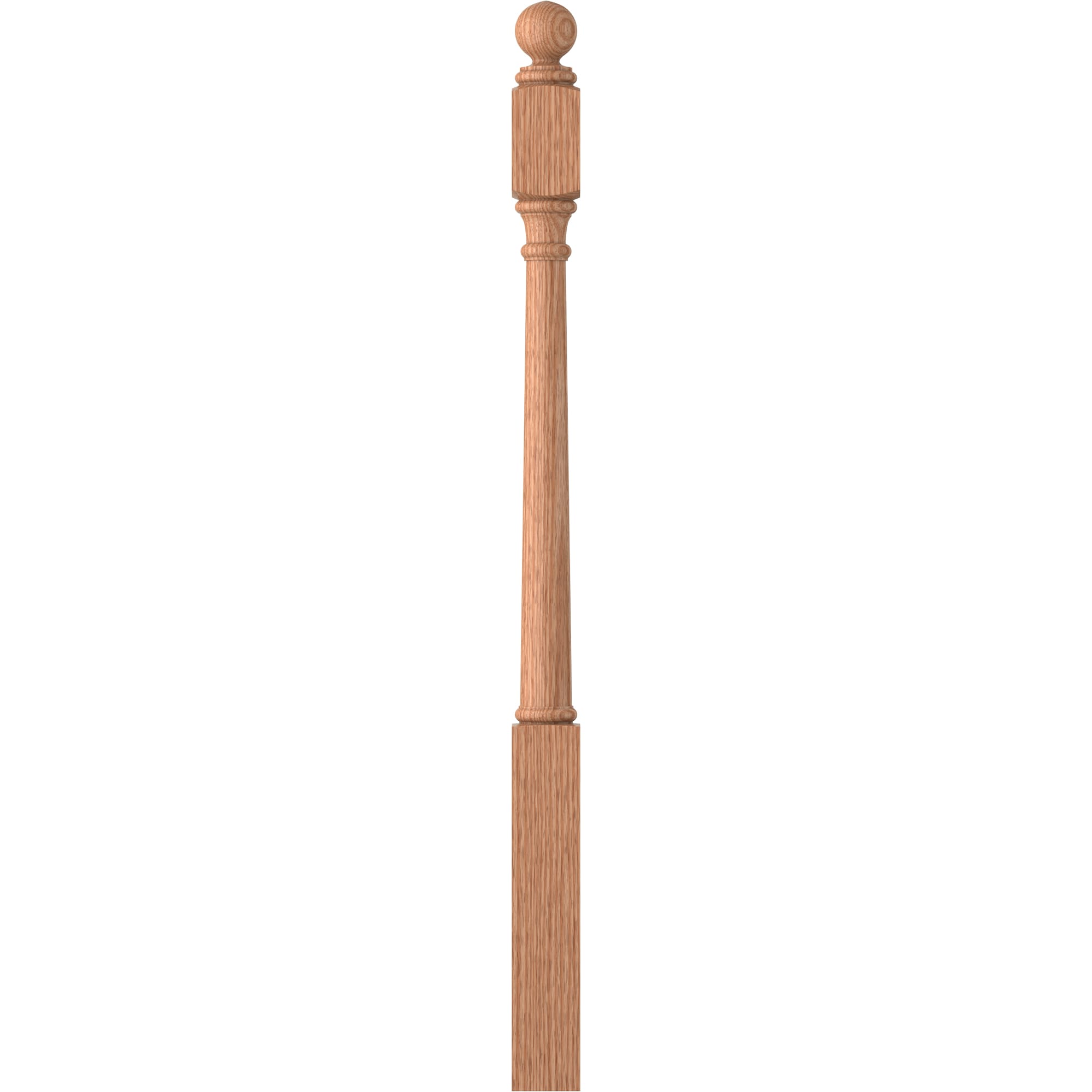 L.J. Smith Stair Systems LJ-4040BT-O Cornerstone 3.0-in x 47.75-in Unfinished Red oak Universal Stair Newel Post