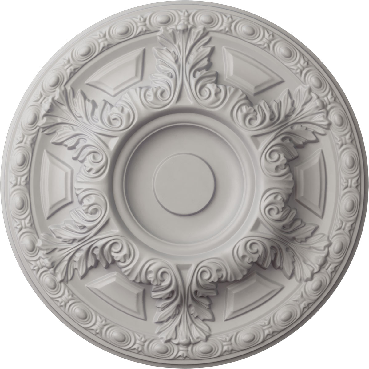 Ekena Millwork CM24GAUWF Granada 23.5-in W x 23.5-in L Painted Ultra Pure White Polyurethane Whole Ceiling Medallion