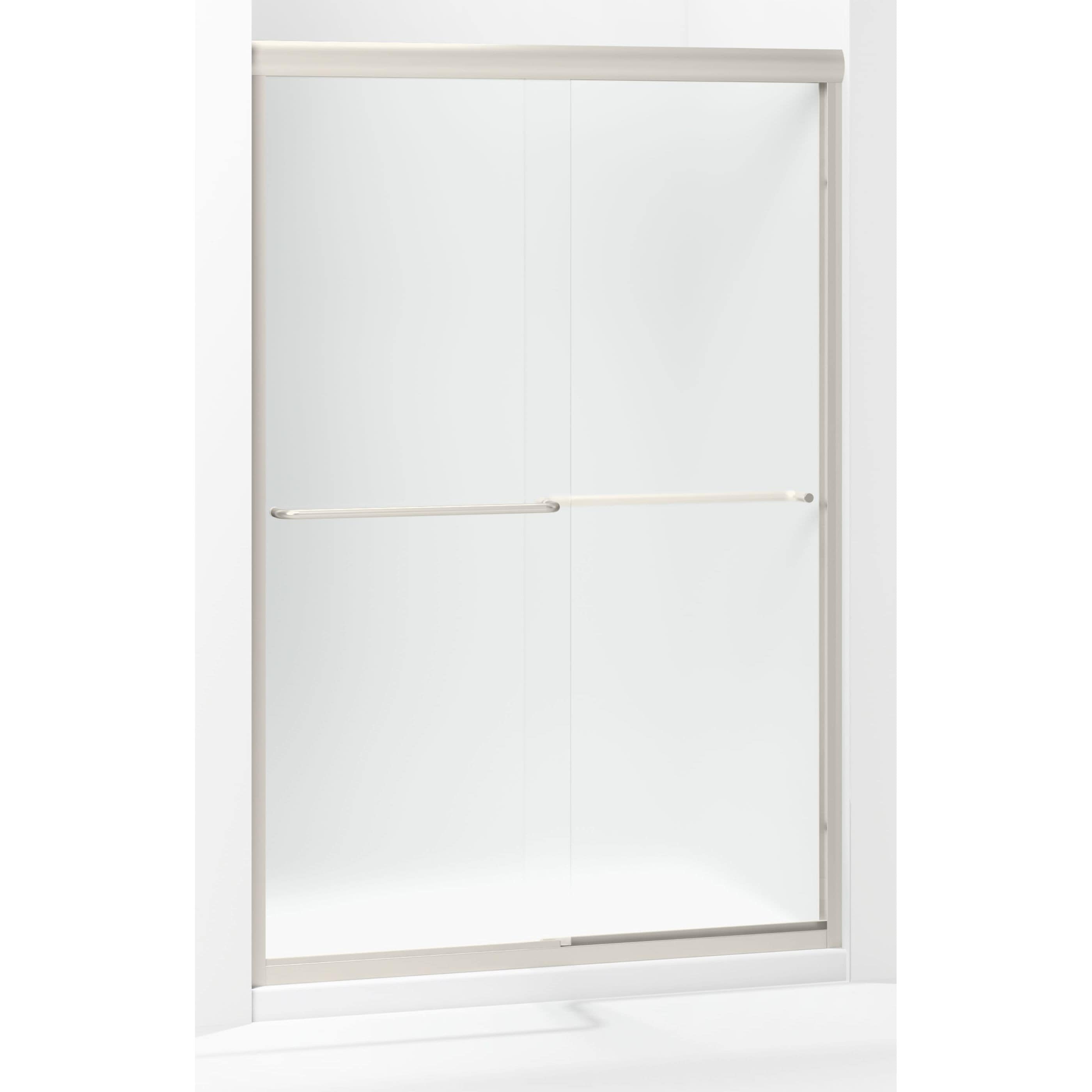 Sterling 5475-48N-G03 Finesse Brushed Nickel 70.0625-in H Frameless Sliding Shower door 1/4-in Thick Frosted Glass