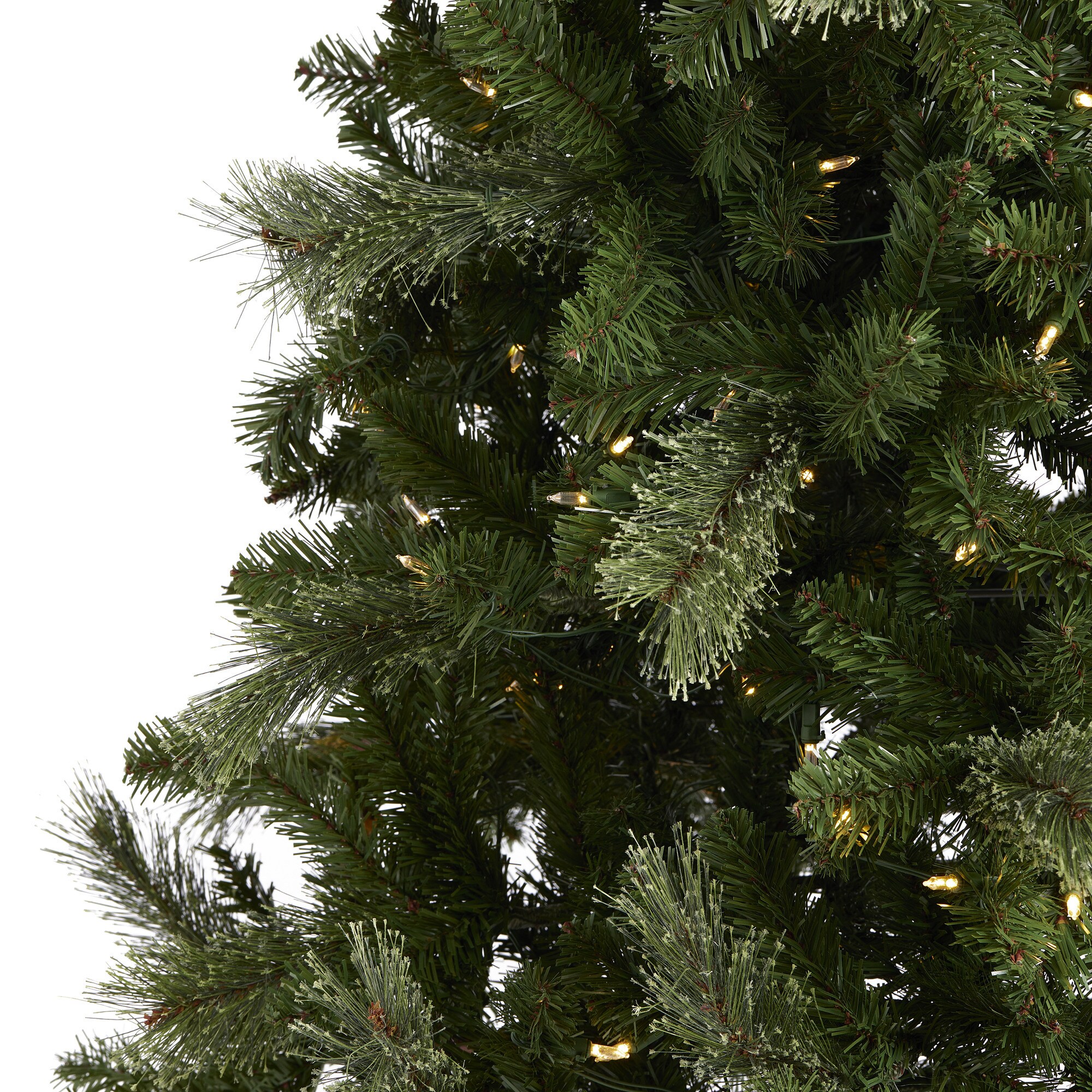 Home Heritage 9-ft Cashmere Pine Pre-lit Slim Artificial Christmas Tree ...