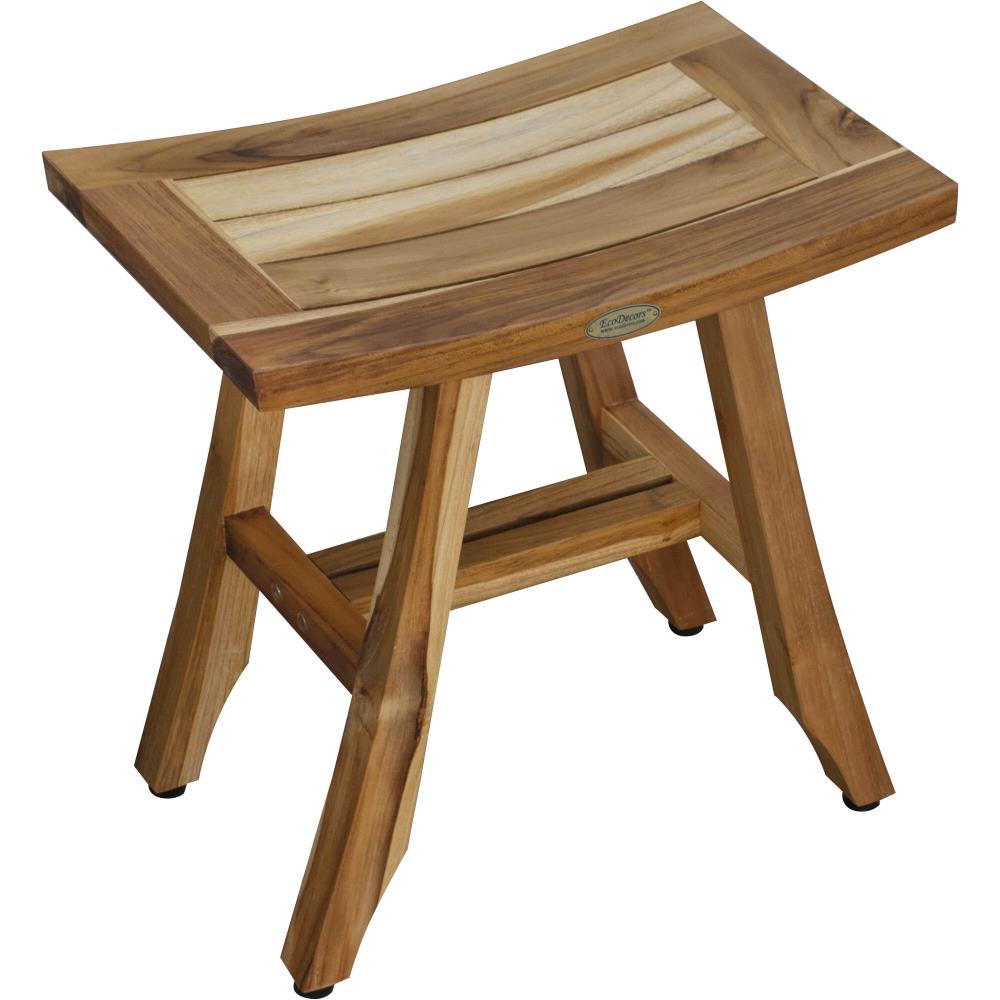 EcoDecors Natural Teak Freestanding Shower Bench in the Shower Seats department at Lowes