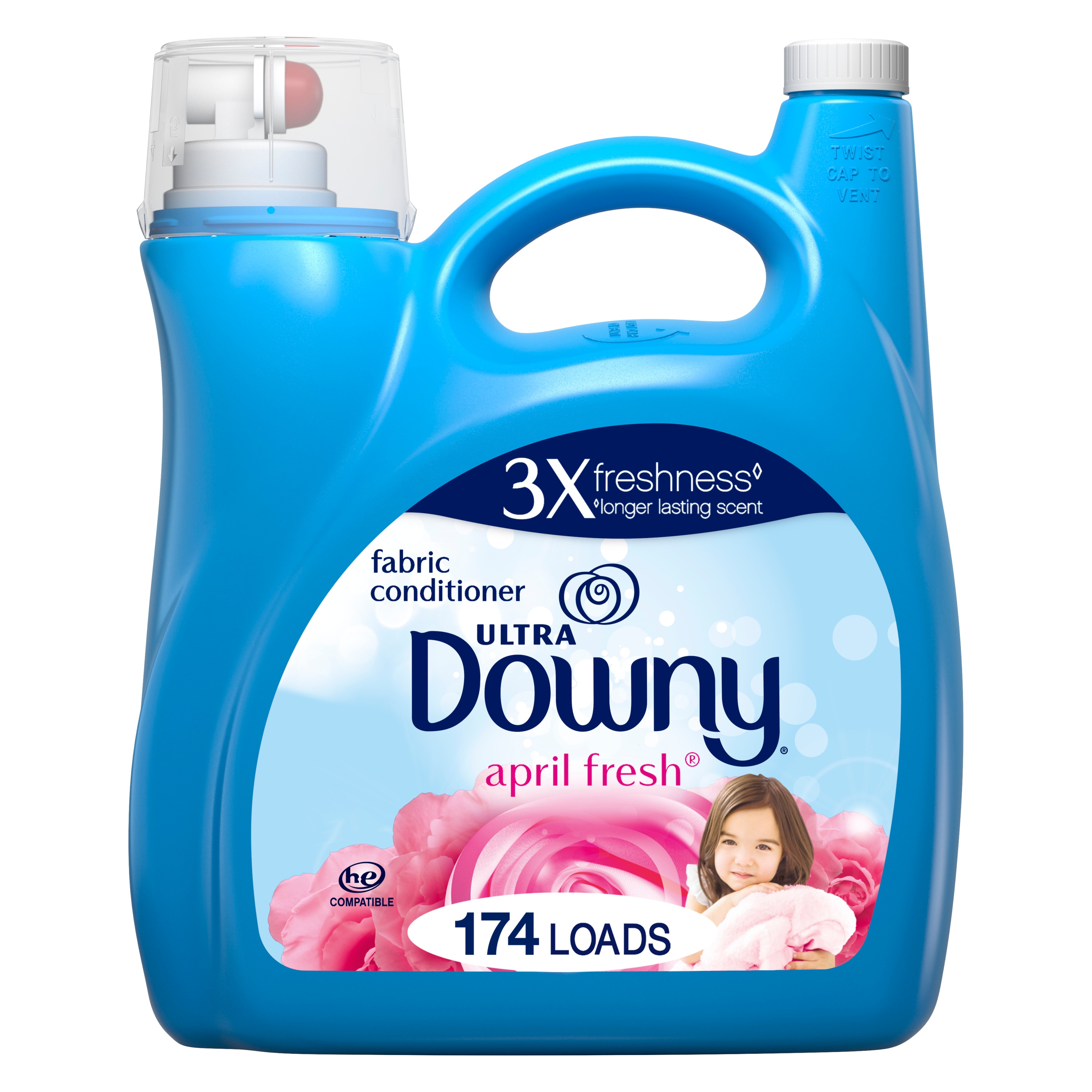 Lot of 2 Ultra Downy April Fresh Fabric Conditioner 150 Loads/129oz Each