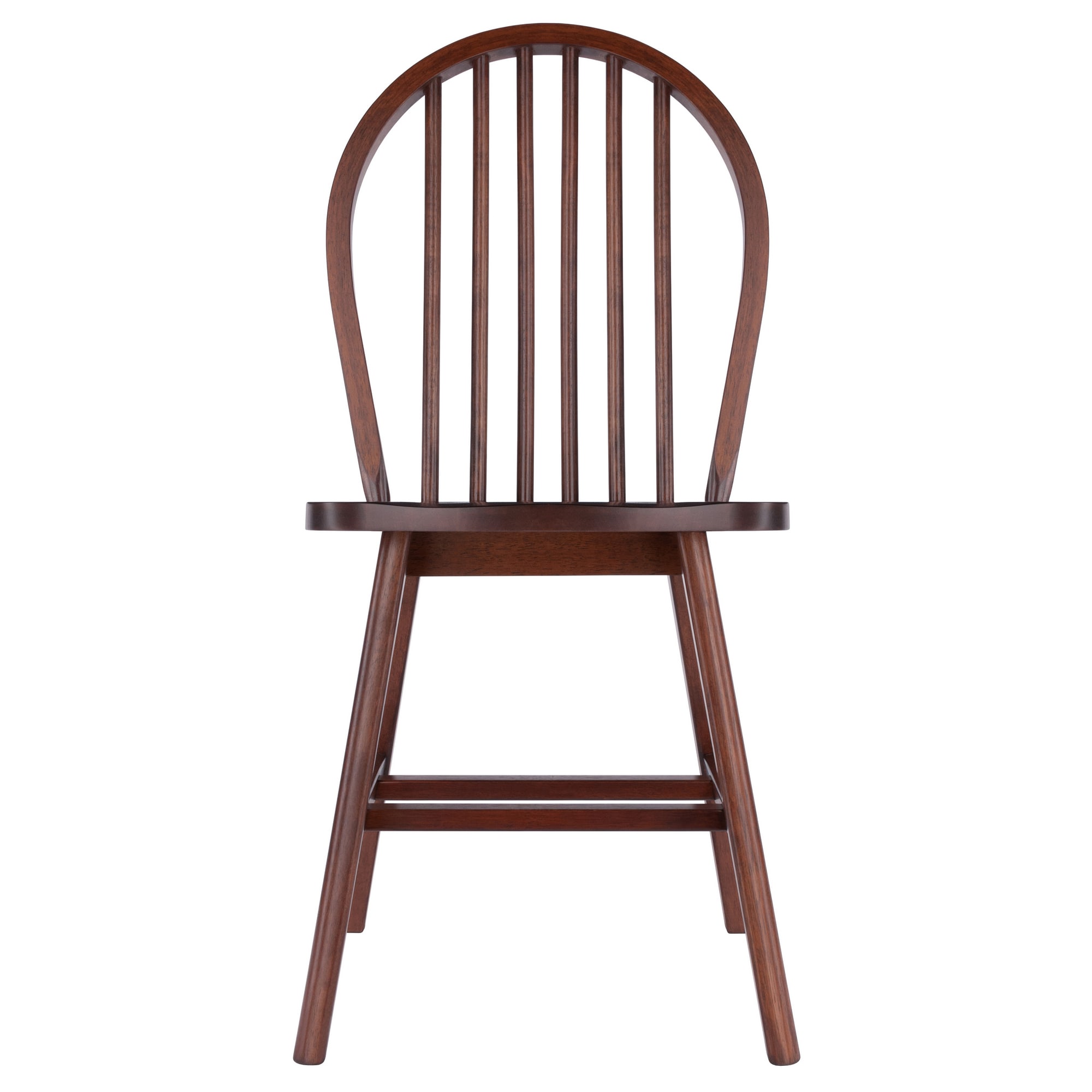 Walnut Windsor Medium Wood 2-Piece Dining Chair Set