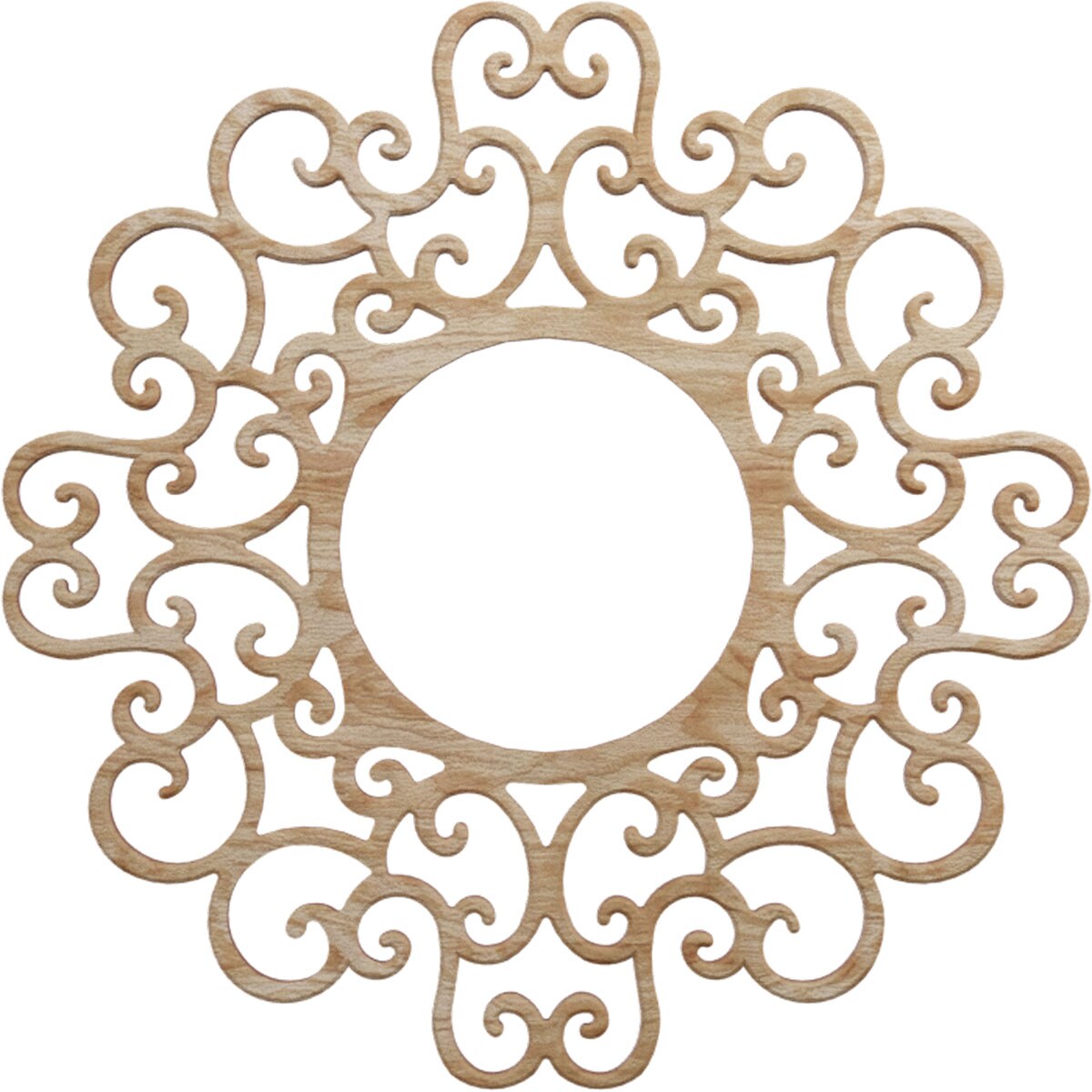 Ekena Millwork CMWP18X18X0375RERO Reims Fretwork Pierced 18-in W x 18-in L Victorian Red Oak Wood Whole Ceiling Medallion