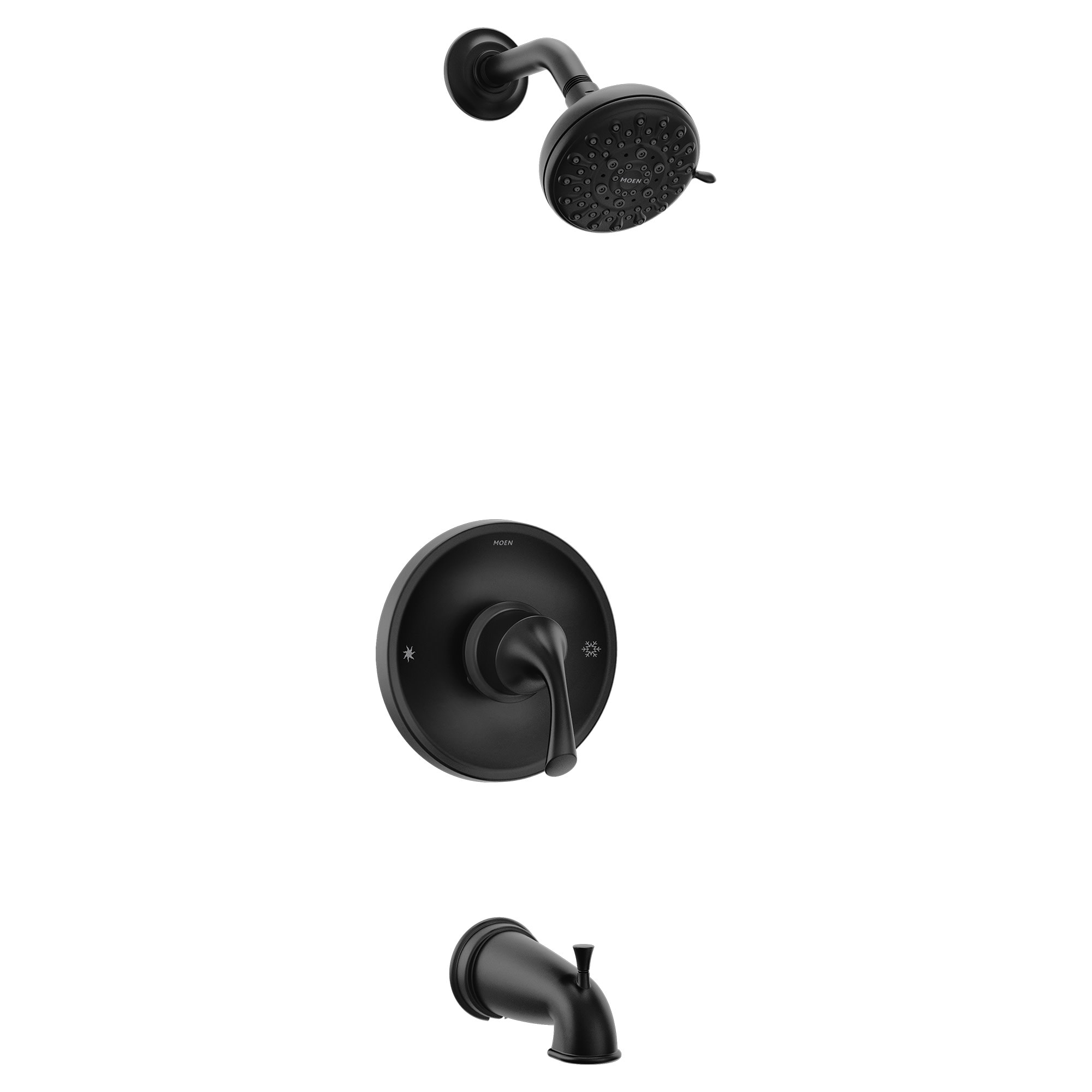 Moen 82115BL Idora Matte Black 1-handle Multi-function 3.38-in Round Bathtub and shower Faucet with Valve