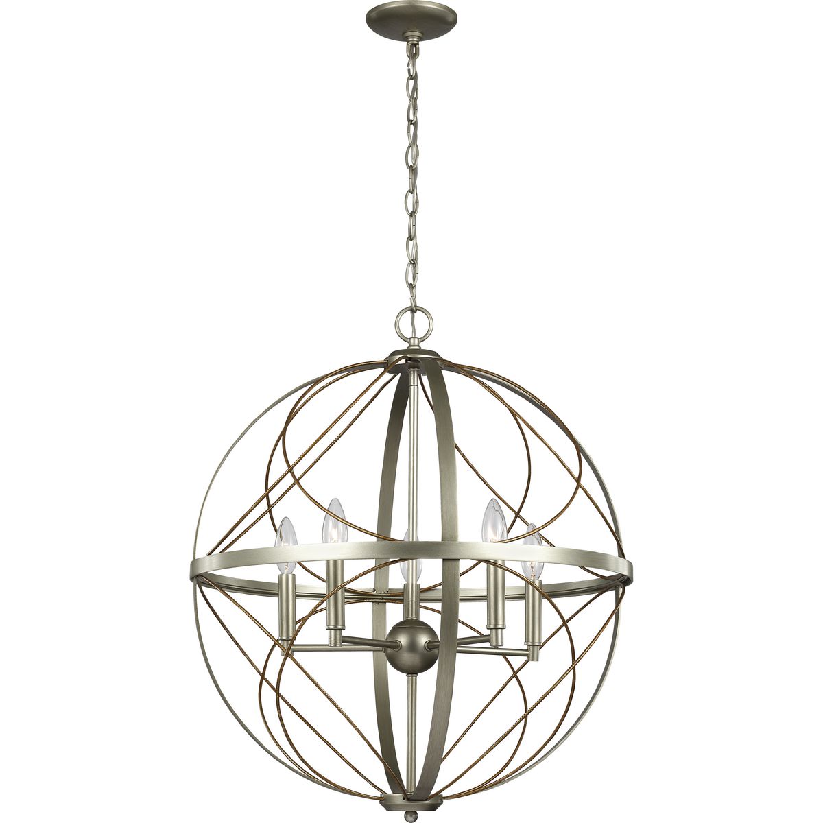 Progress Lighting Brandywine 5-Light Silver Ridge Transitional Globe ...