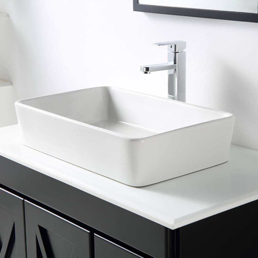 OVE Decors Aspen 40-in Espresso Single Sink Bathroom Vanity with White ...