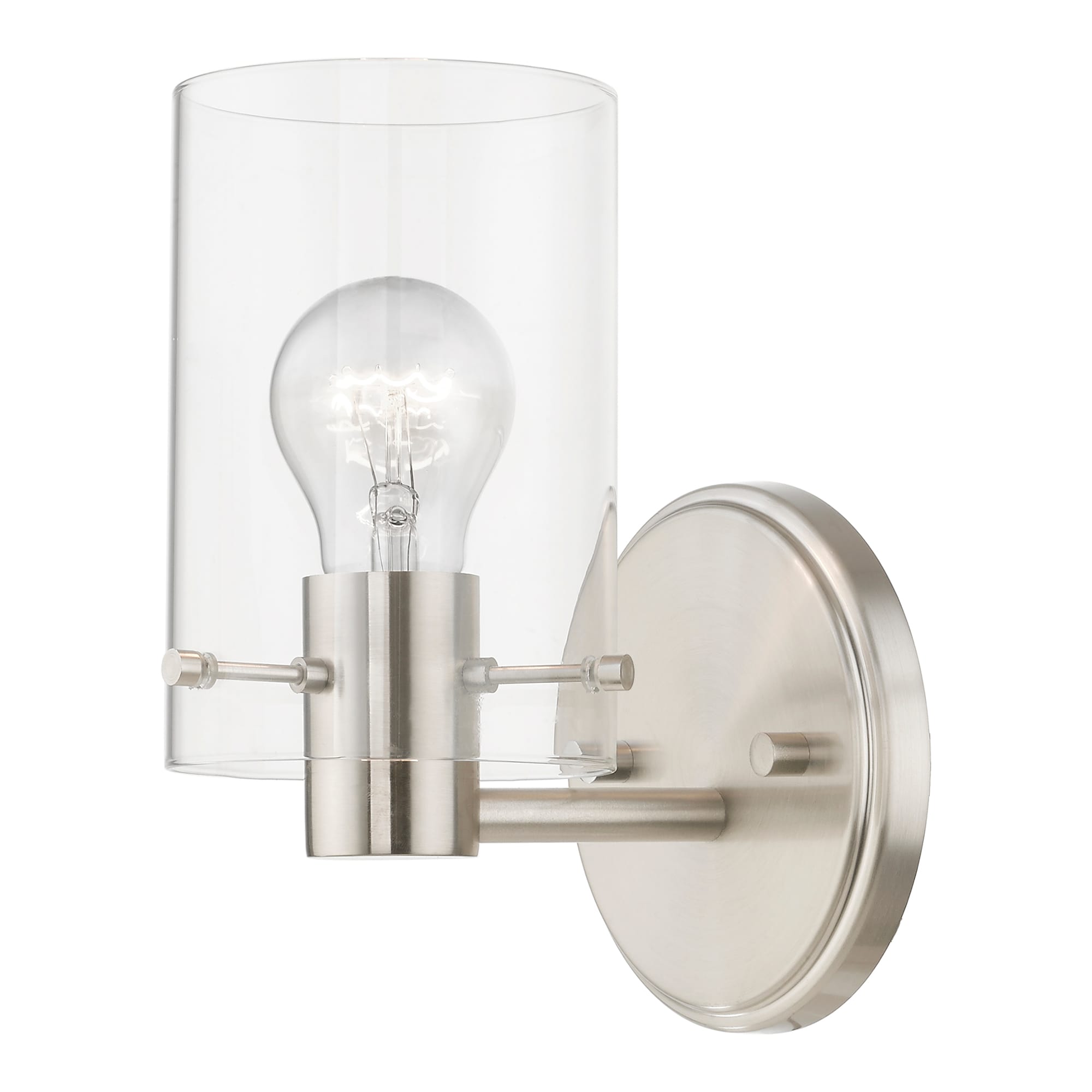 Munich Sleek Brushed Nickel Transitional 1-Light Sconce
