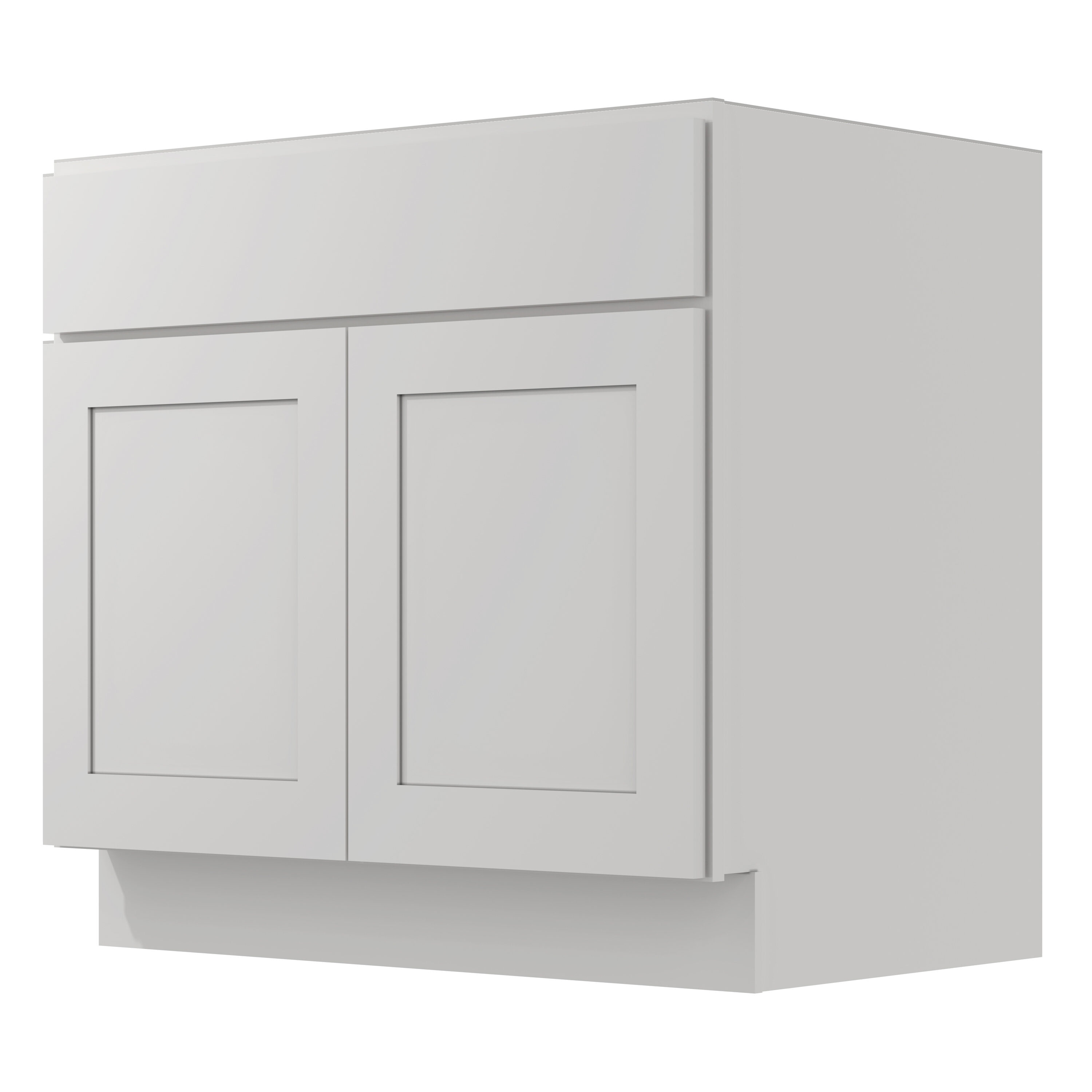 White Shaker L-Shape 9x12 Cabinet Set for 84H Kitchen