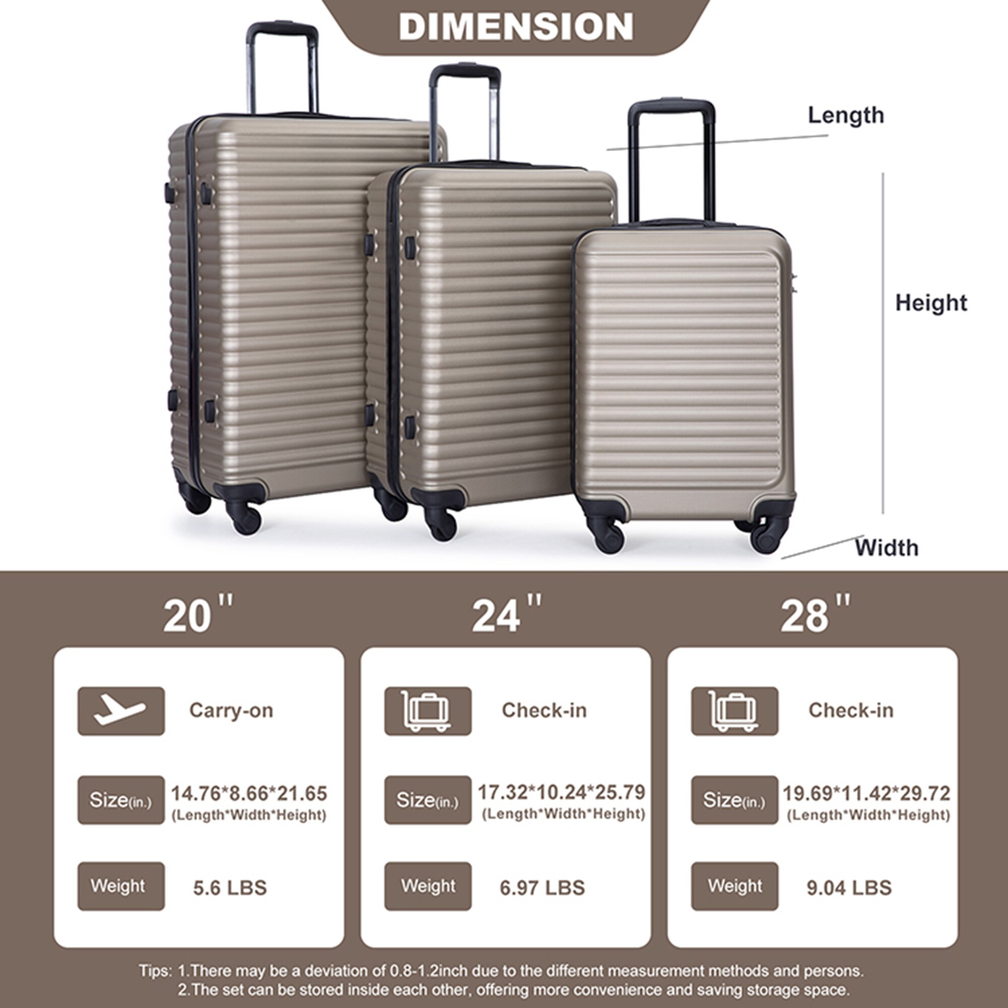 SINOFURN SYD9400013DG Luggage-And-Luggage-Sets - View #6