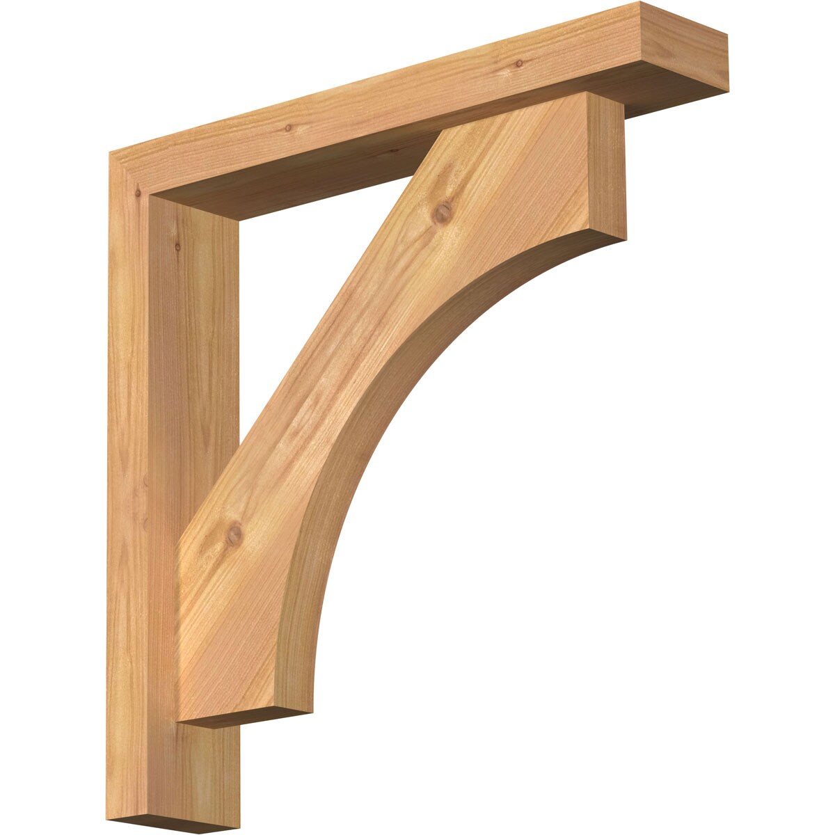 Ekena Millwork 1464412 Westlake Block Smooth Bracket with Offset Brace 3-1/2-in x 18-in x 18-in Western red cedar Brown Wood Standard bracket