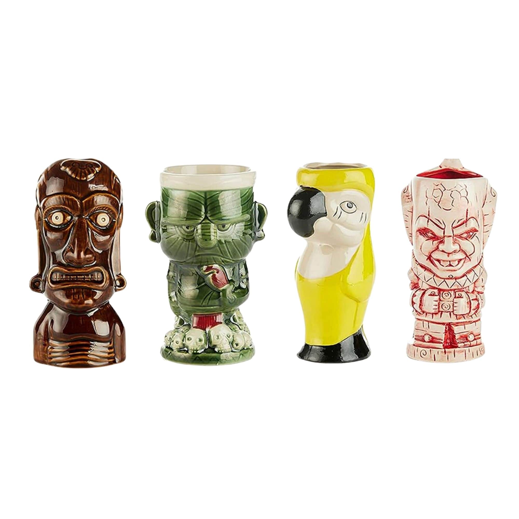 Lemonsoda  Ceramic Tiki Mugs (Set of 4 Mugs) 11 oz