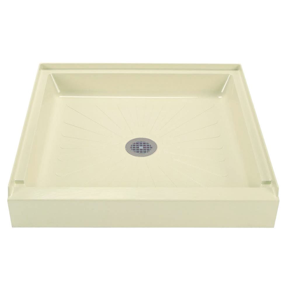 Mustee 3232BN Durabase 32-in W x 32-in L Center Bone Square Shower Pan Base with 4.5-in H Threshold