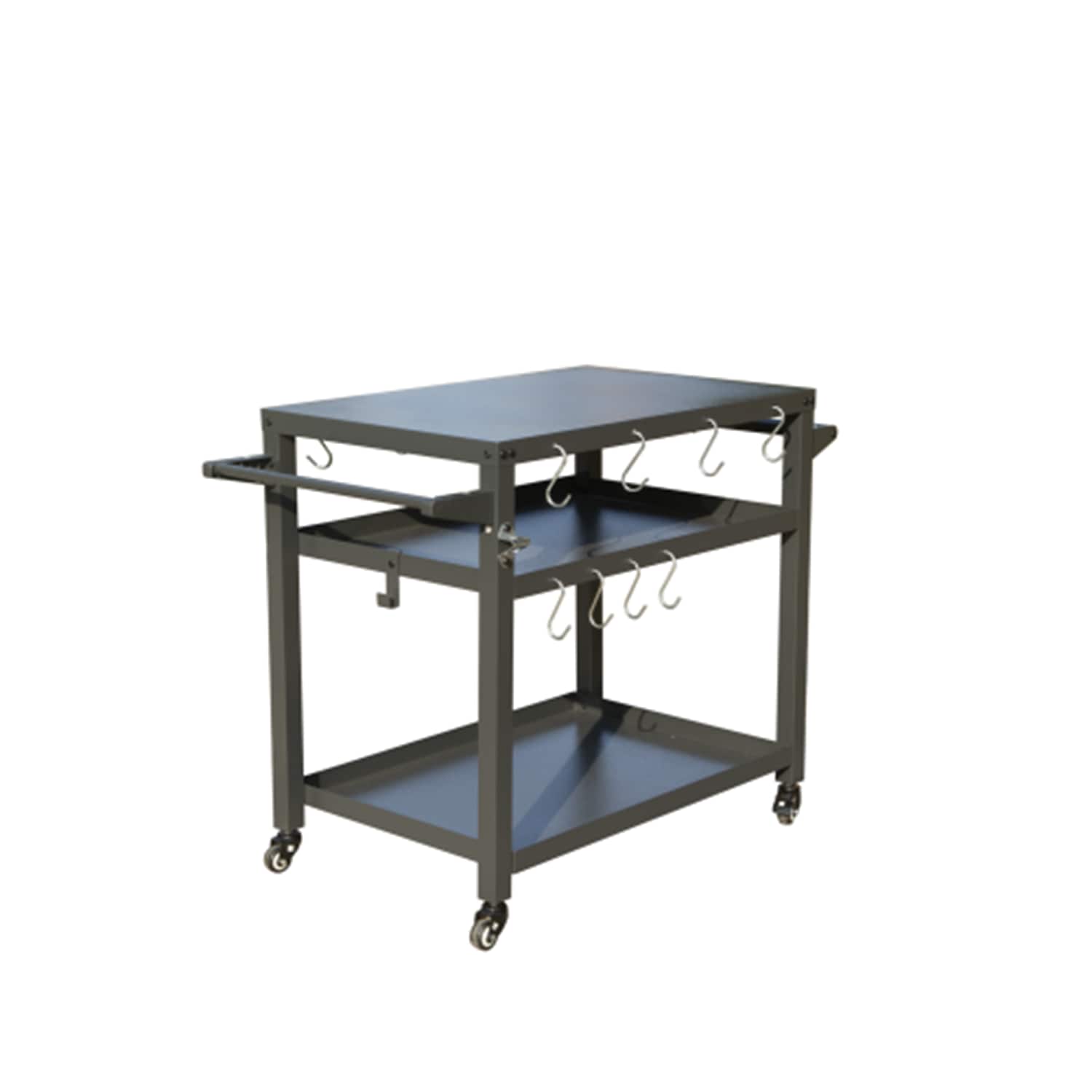 Zeus & Ruta BL02PA-09 Serving Cart Grey Steel Outdoor Serving Cart