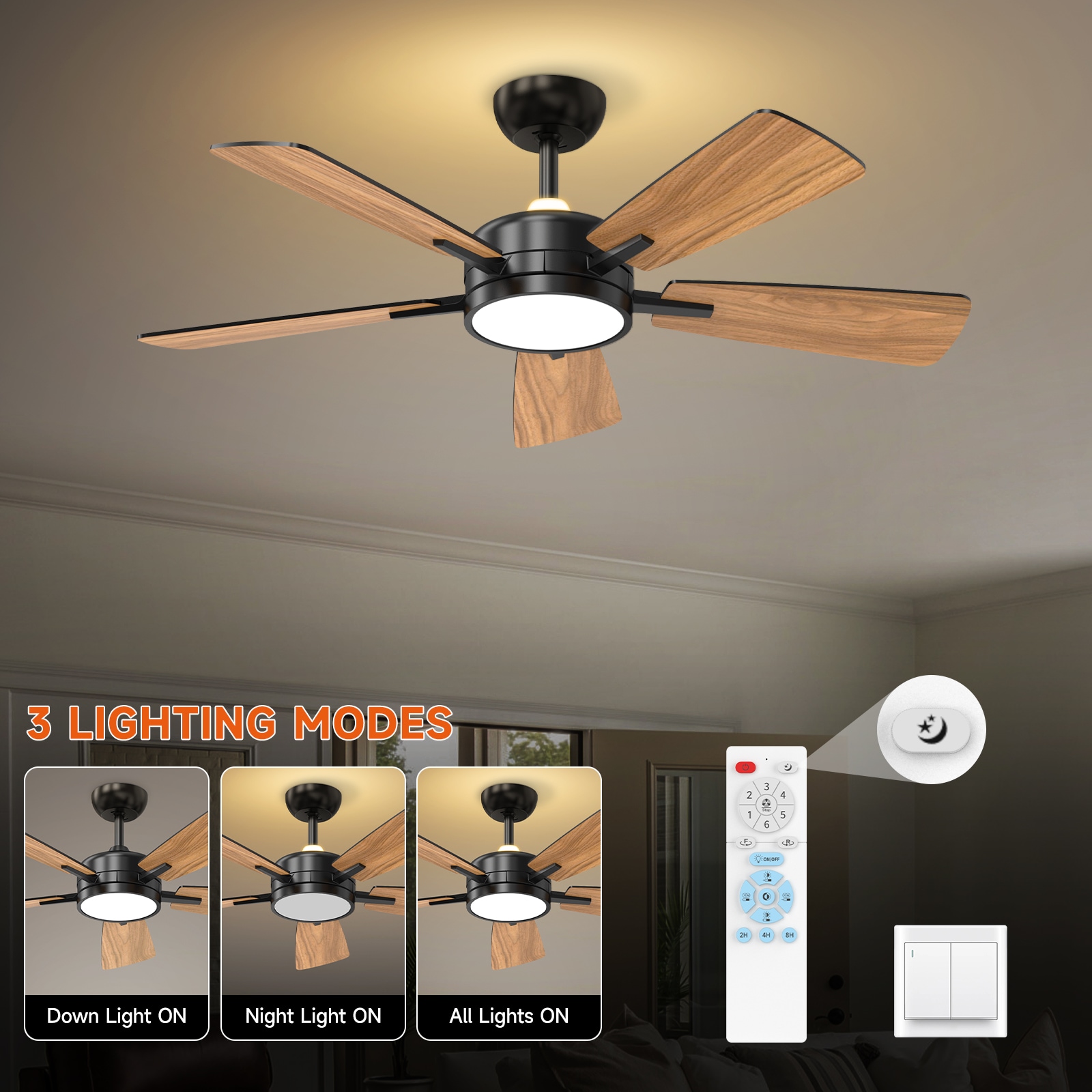 TALOYA RV46-BK-5D-T5 Ceiling-Fans - View #6