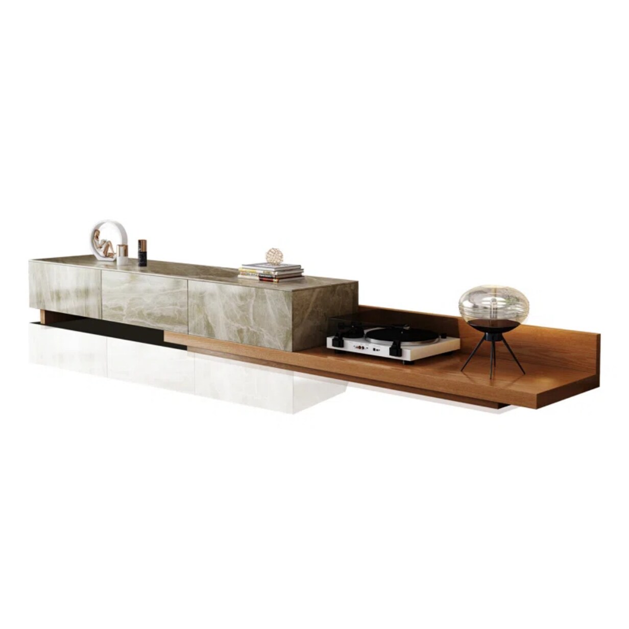 Oizaye DB-HSX-TVS-5305DG Delana Modern/Contemporary Rustic Gray TV stand ( Accommodates TVs up to 80-in )