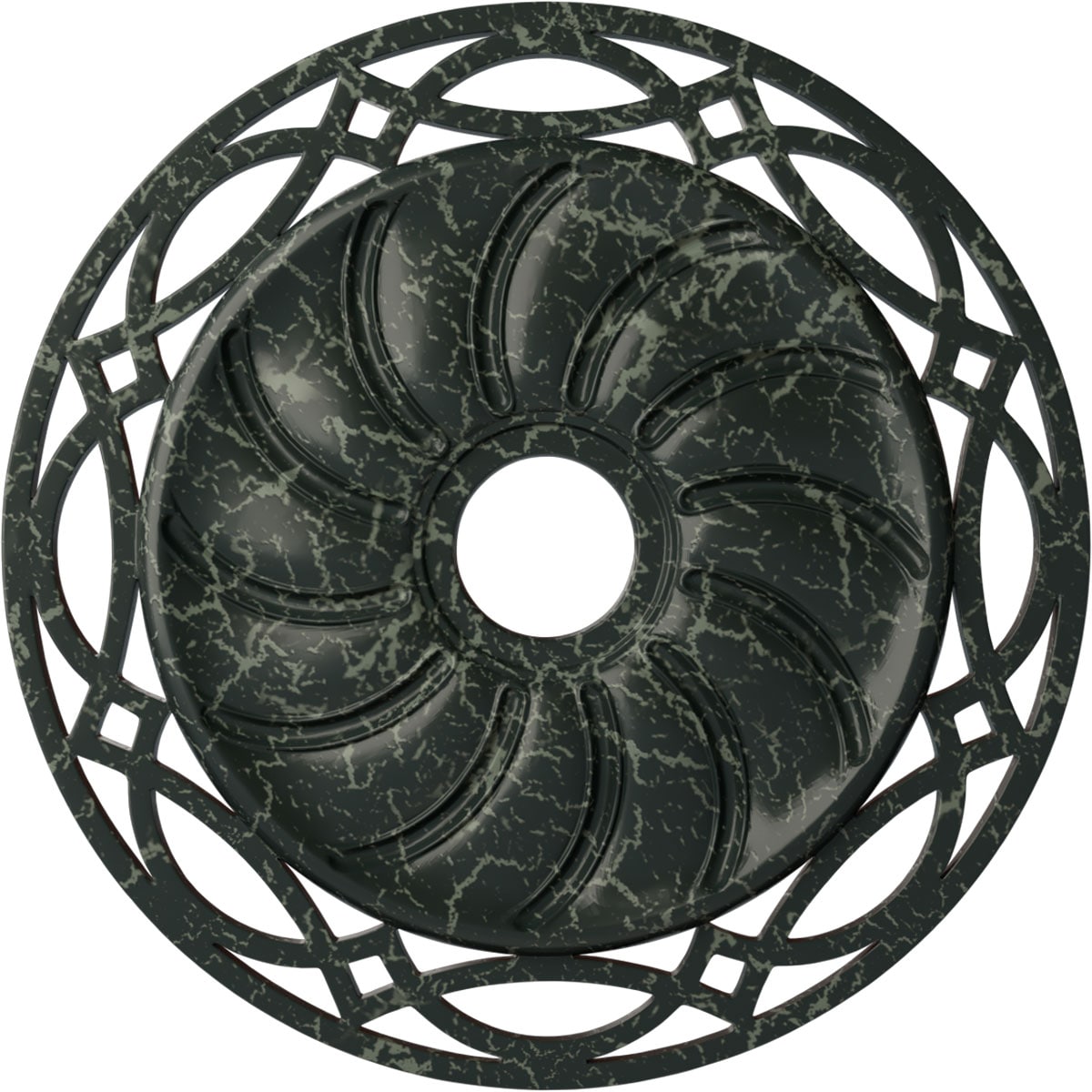 Ekena Millwork CM26LOPTC Loera 26.625-in W x 26.625-in L Painted Turtle Crackle Polyurethane Whole Ceiling Medallion