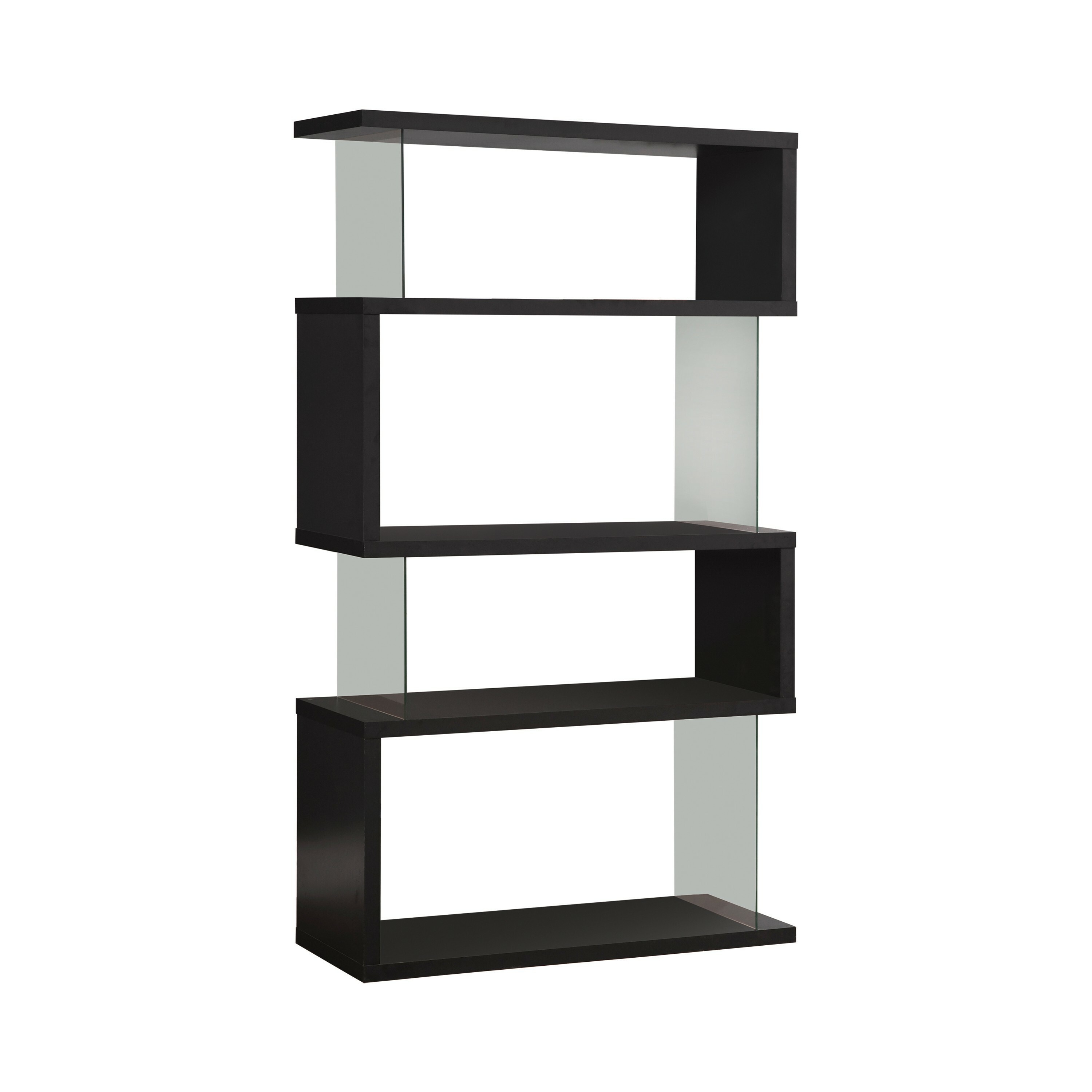 Benzara BM159055 Black Wood 4 -Shelf Bookcase ( 15.5-Inches W x 63-Inches H x 35.5-Inches D ) Finished