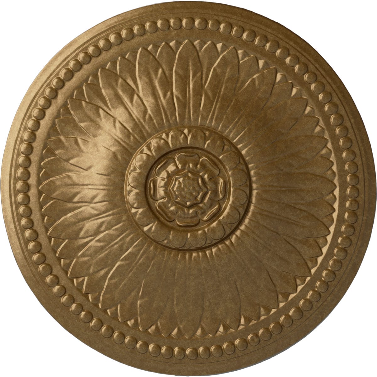 Ekena Millwork CM19BIPAS Bailey 18.125-in W x 18.125-in L Painted Pale Gold Polyurethane Whole Ceiling Medallion