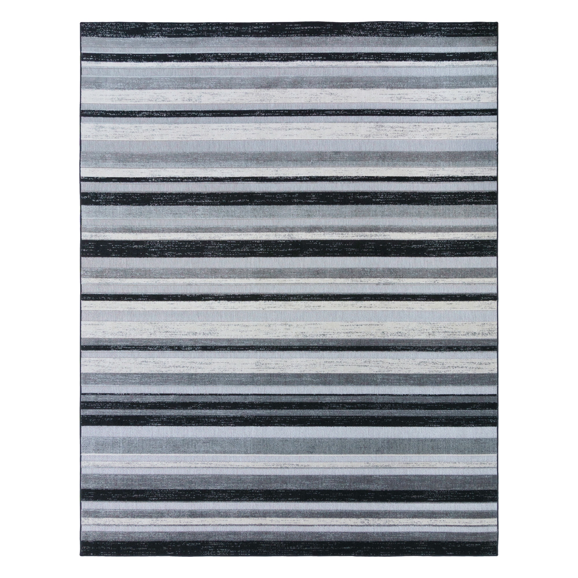 GERTMENIAN Elements 8 X 10 (ft) Gray Indoor/Outdoor Stripe Area Rug in ...