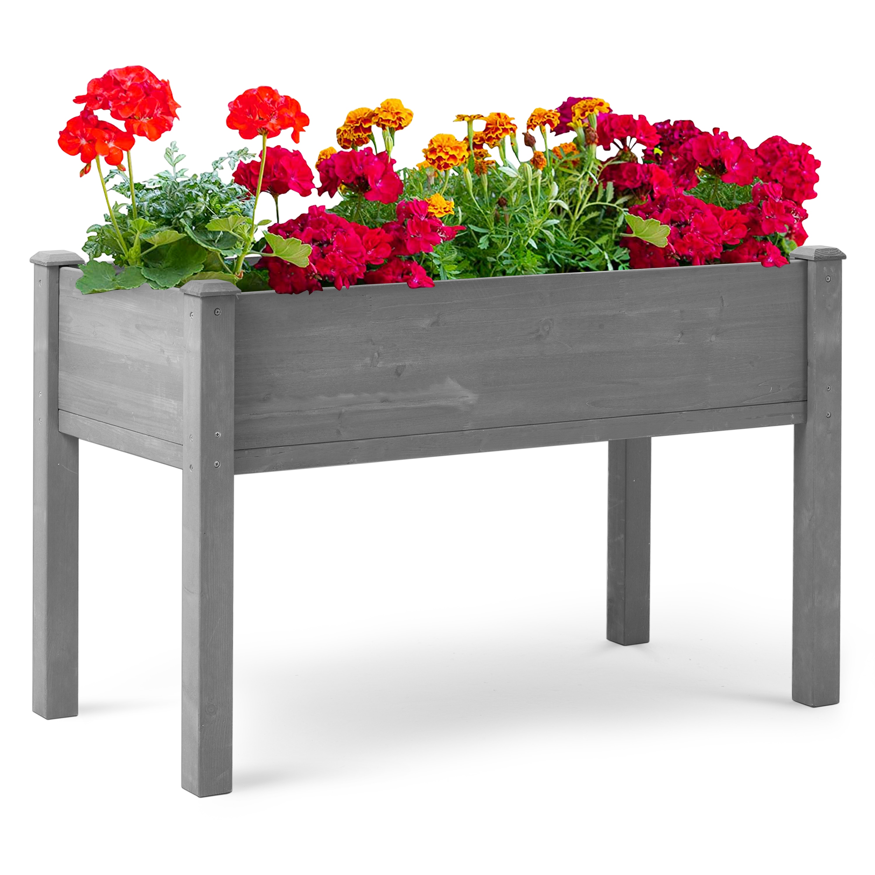 Runesay QCGABED04-15 24-in W x 48-in L x 30-in H Gray Wood Raised Planter Box