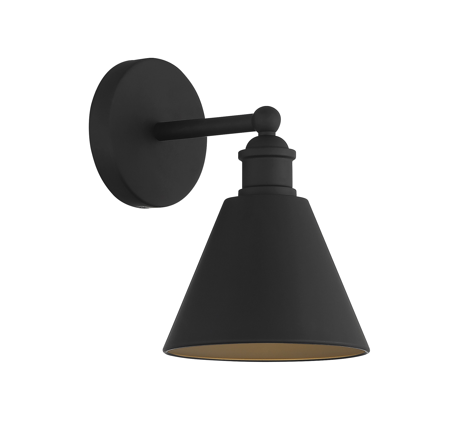 Meridian Lite Trends M90087MBK Meridian 6.75-in W 1 -Light Matte Black Farmhouse Wall Sconce