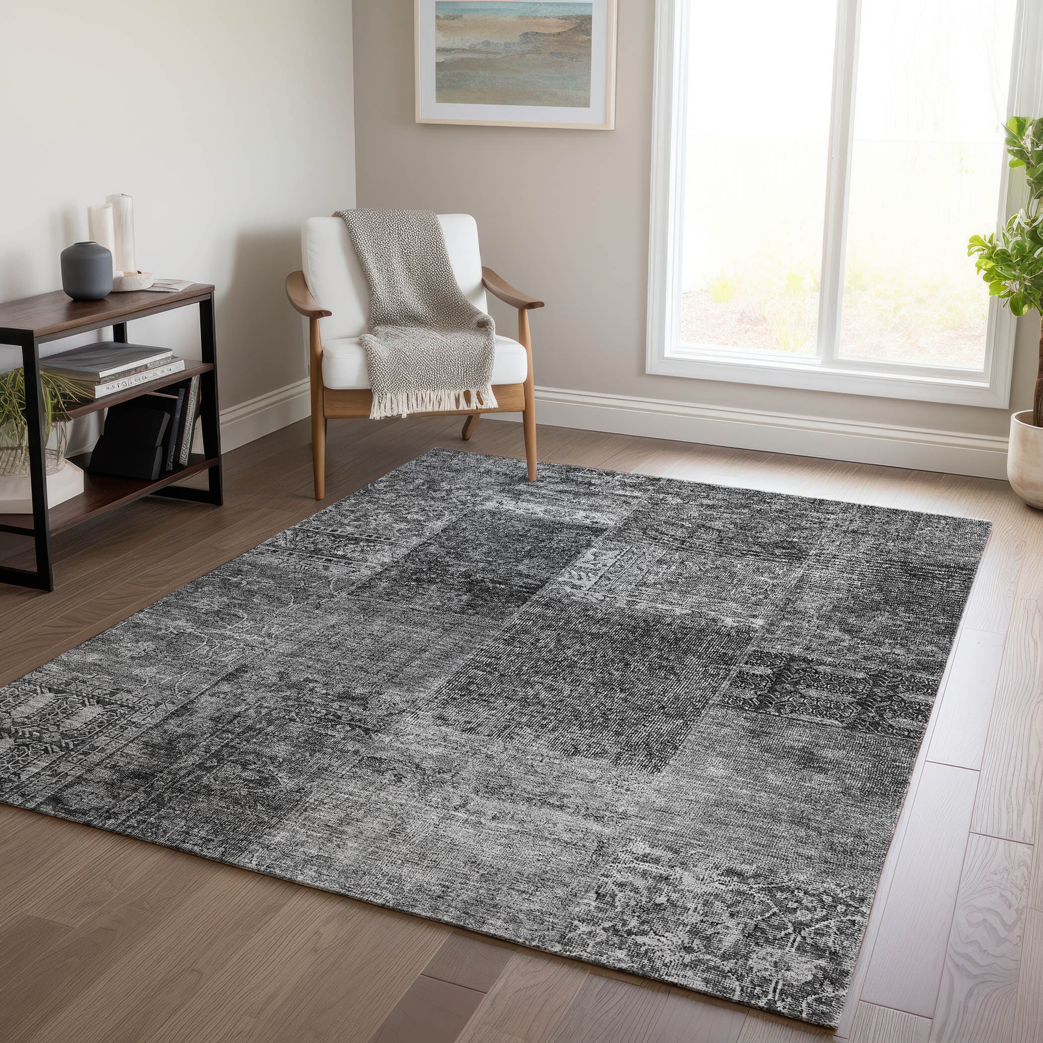 Addison Rugs Chantille 2 X 3 (ft) Gray Indoor/Outdoor Geometric Machine ...