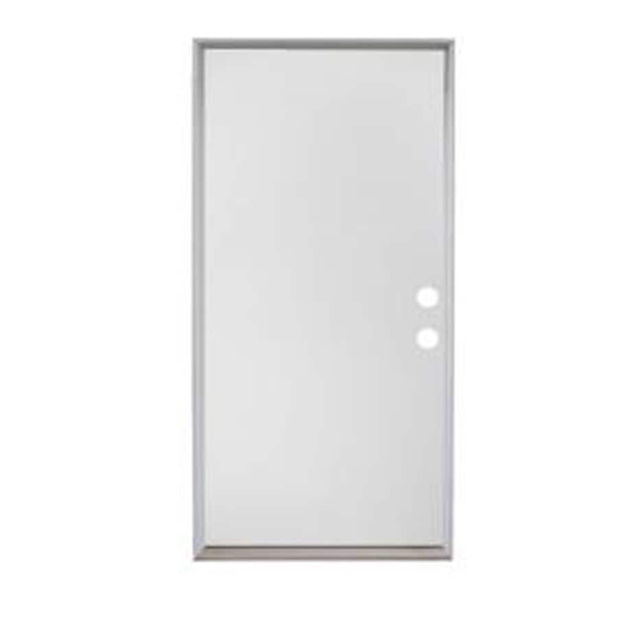 RELIABILT LO64738 32-in x 80-in x 4-9/16-in Steel No glass Left-hand inswing Primed Prehung Front Door Insulating core
