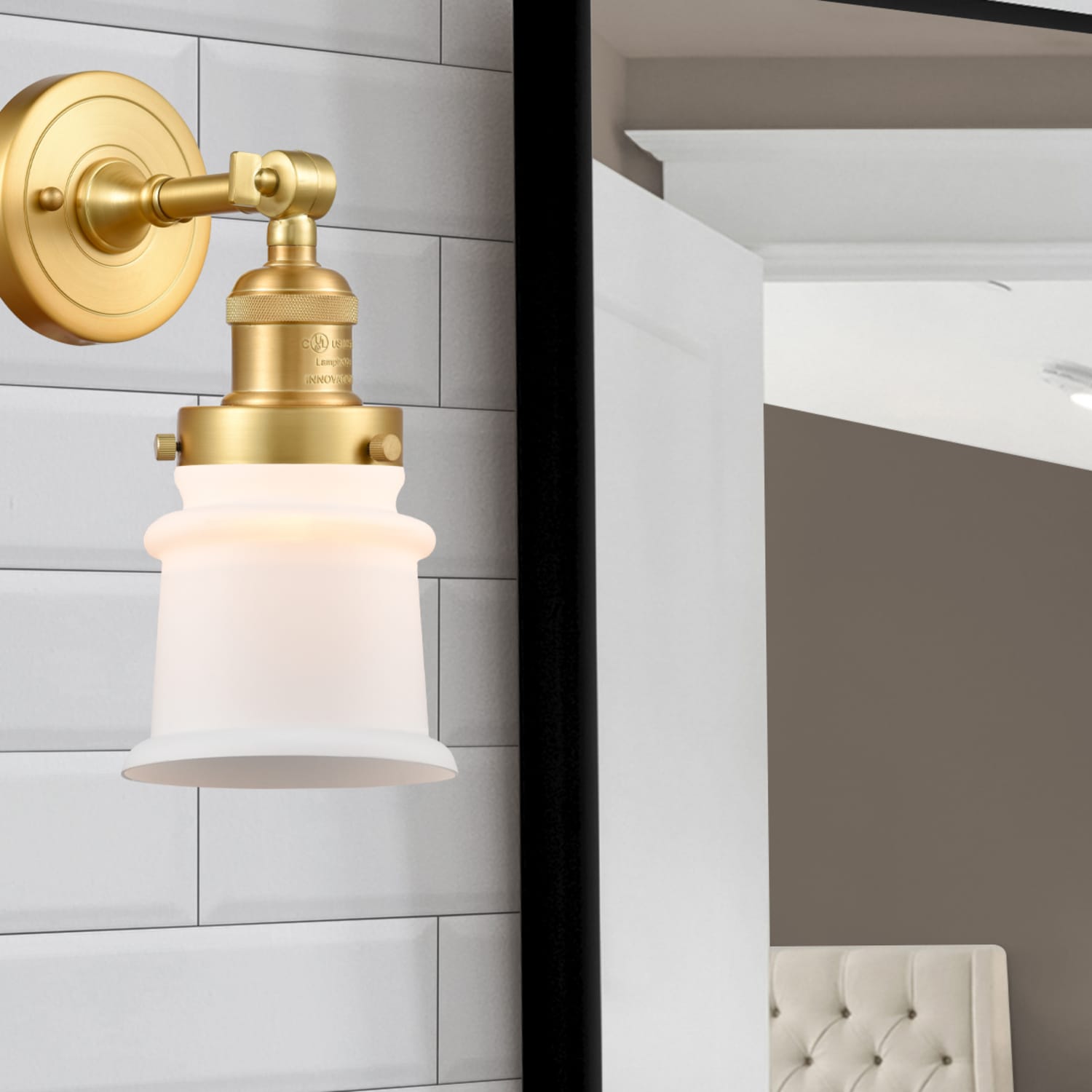 Innovations Lighting 203-SG-G181S Canton 5.25-in W 1 -Light Gloss Gold Industrial Wall Sconce
