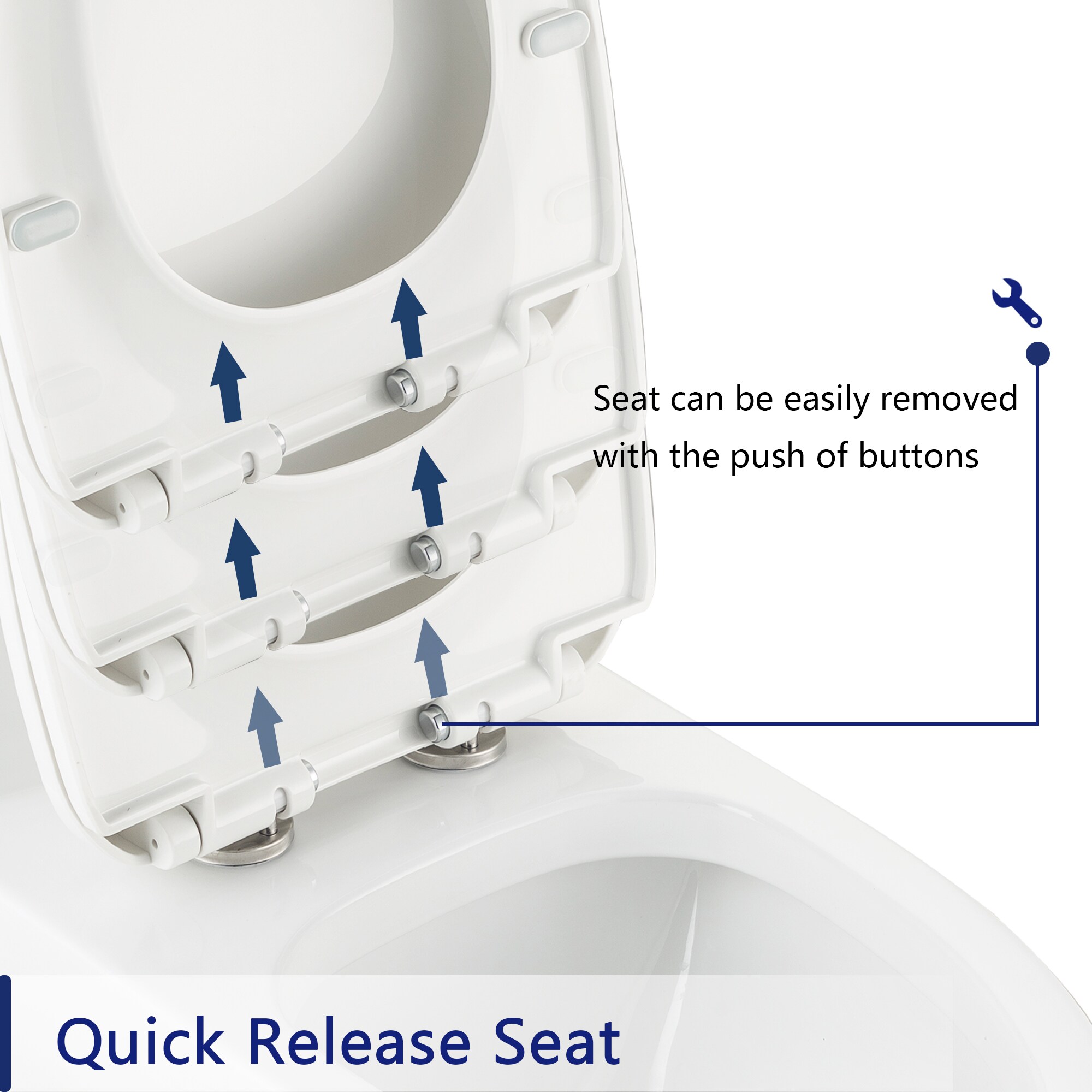 White Ceramic Elongated Dual Flush High Efficiency Toilet