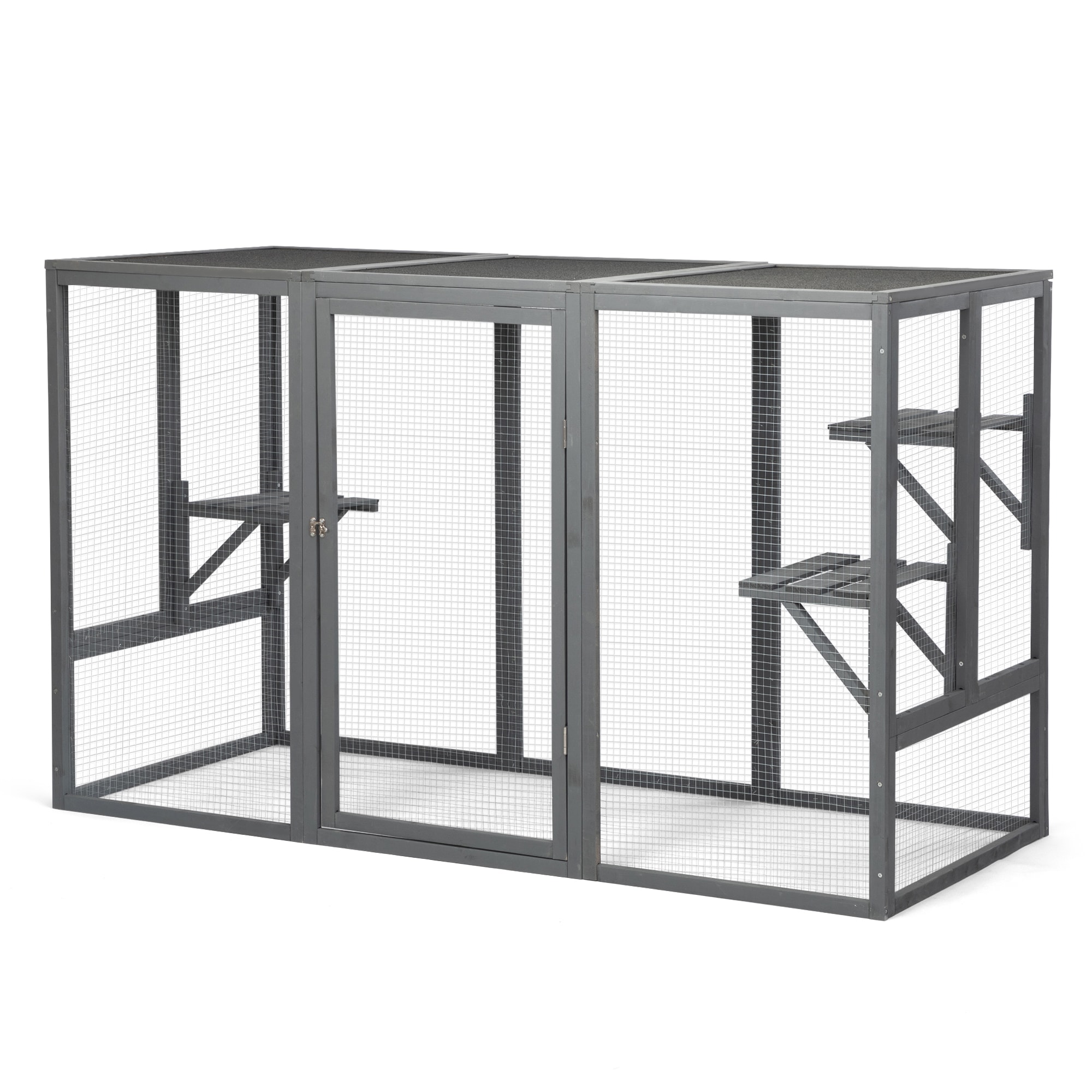 Kahomvis MIX-QPCW-379 Wood Indoor/Outdoor Large Cat House