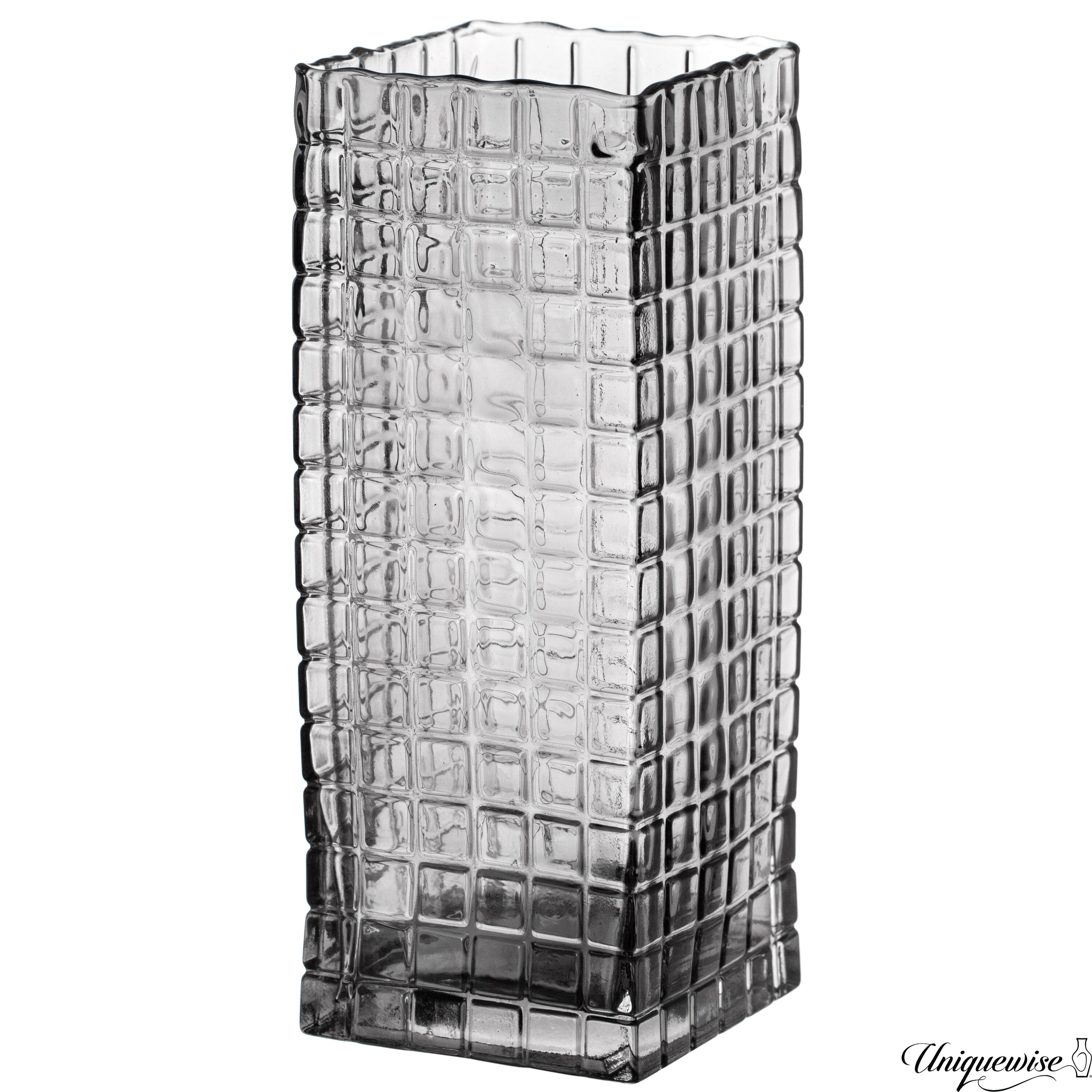 Uniquewise QI004738.GY.S Gray Glass Modern Vase