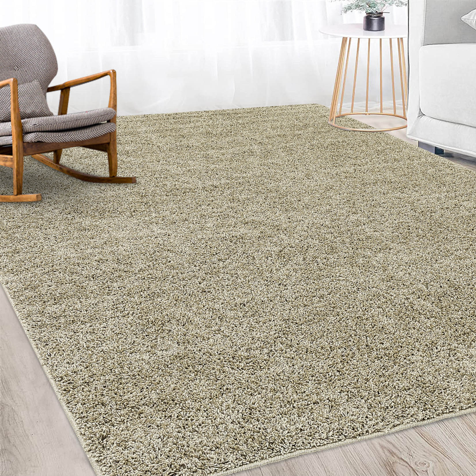 Garvee YXY-LO-PHO-0RQYVVCN 11 x 15 (ft) Loomed Polypropylene Taupe Rectangular Indoor Solid Mid-Century Modern Machine washable Area rug