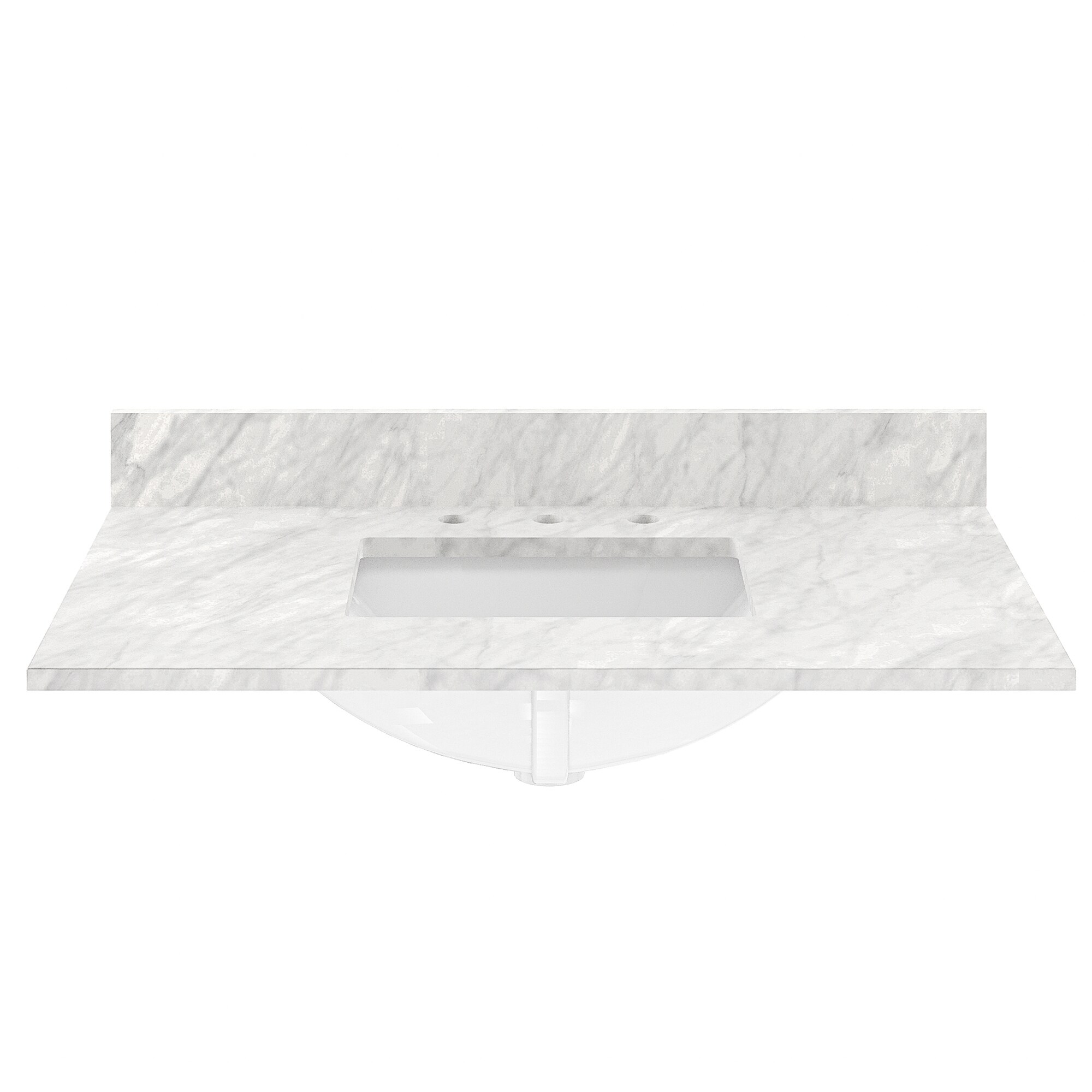 CASAINC 37-in x 22-in Carrara White Natural Marble Undermount Single ...