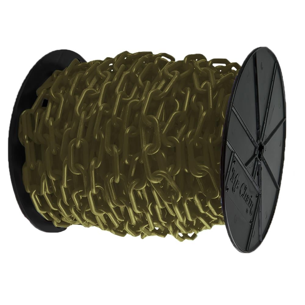 Mr. Chain 50107 2 in (#8, 51Mm) X 125 Ft Khaki Gold Plastic Barrier Chain On A Reel