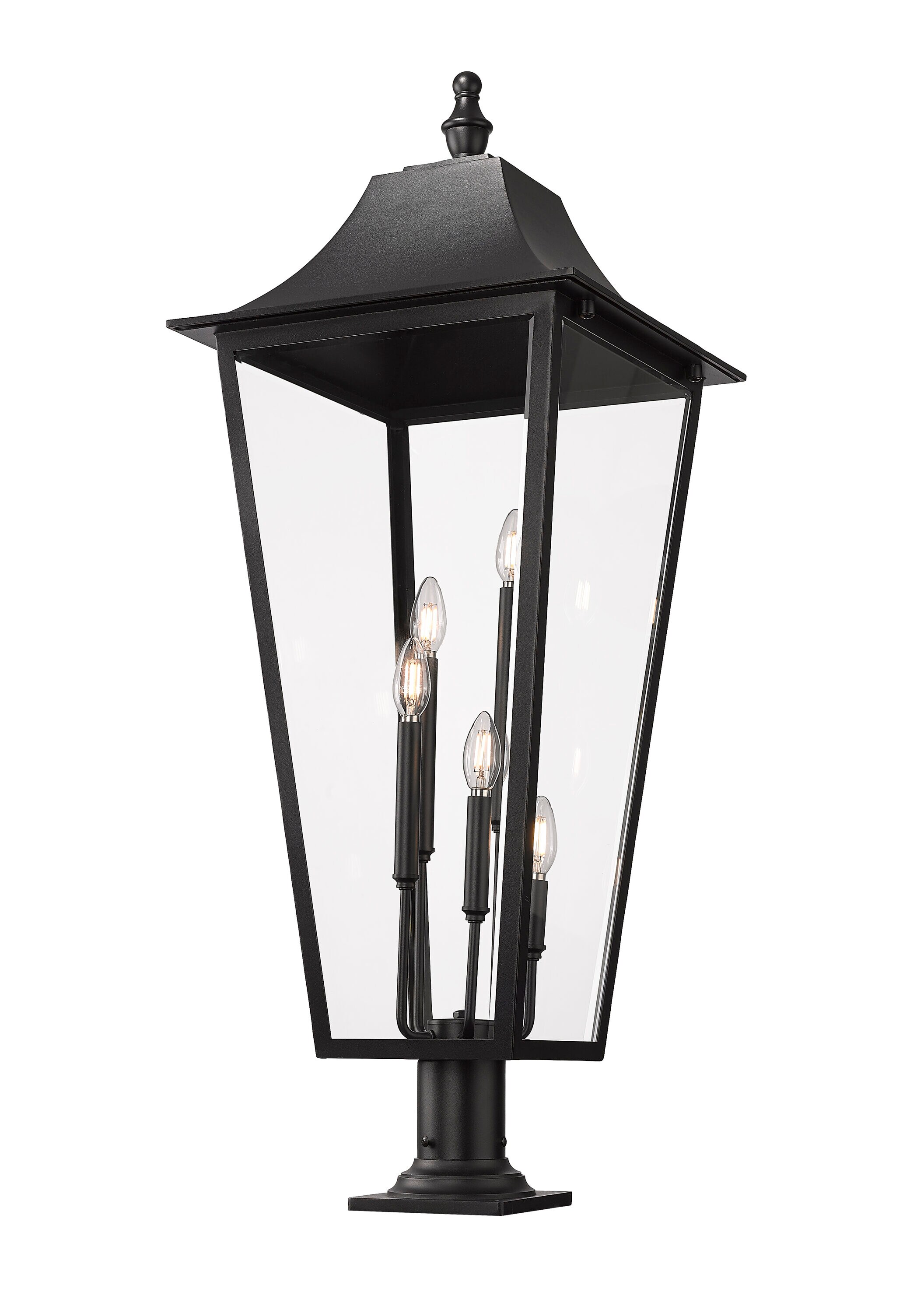 Black Stainless Steel 5-Light Outdoor Pier Lantern