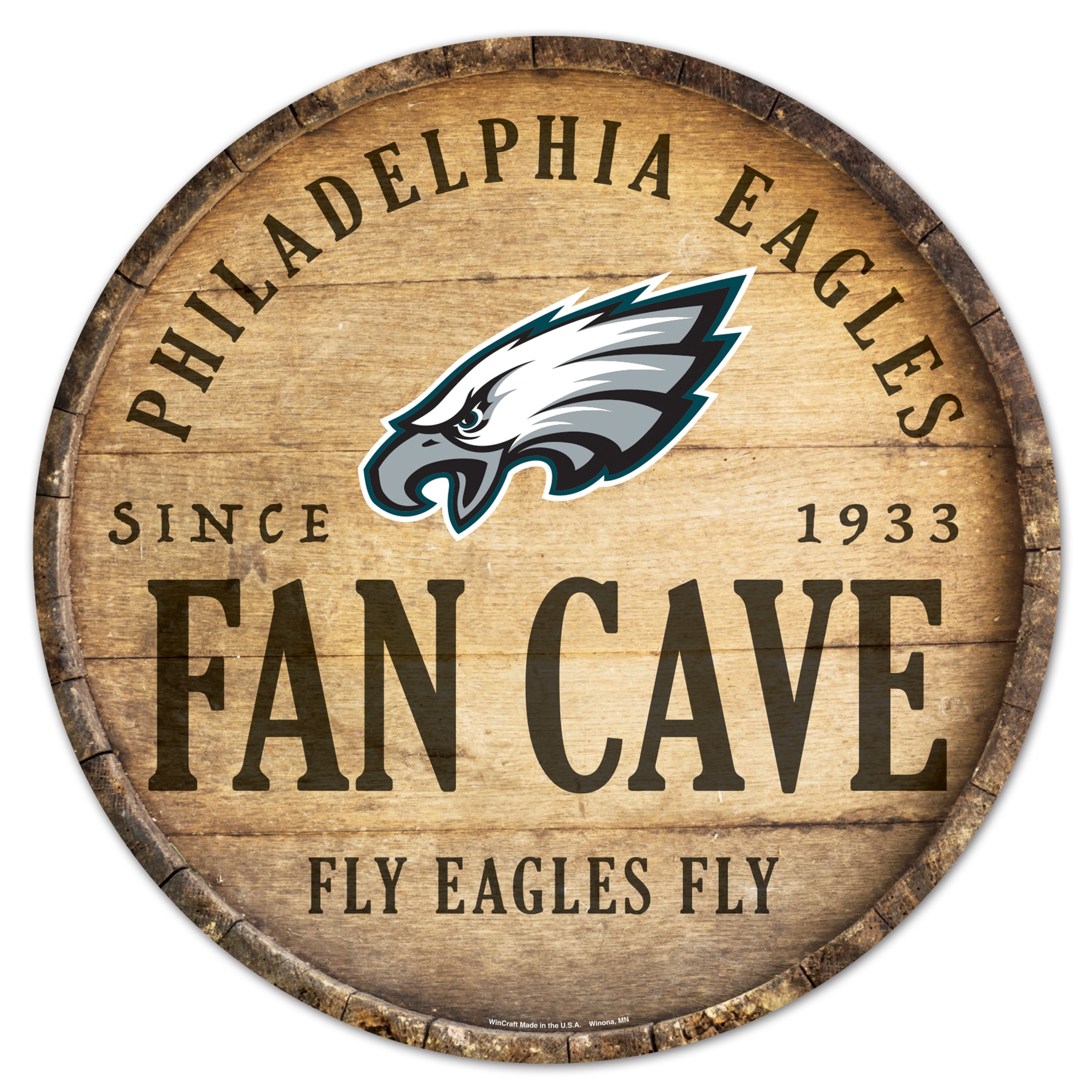 WinCraft Sports NFL FAN CAVE SIGN 14-in x 14-in Wood Residential Sign