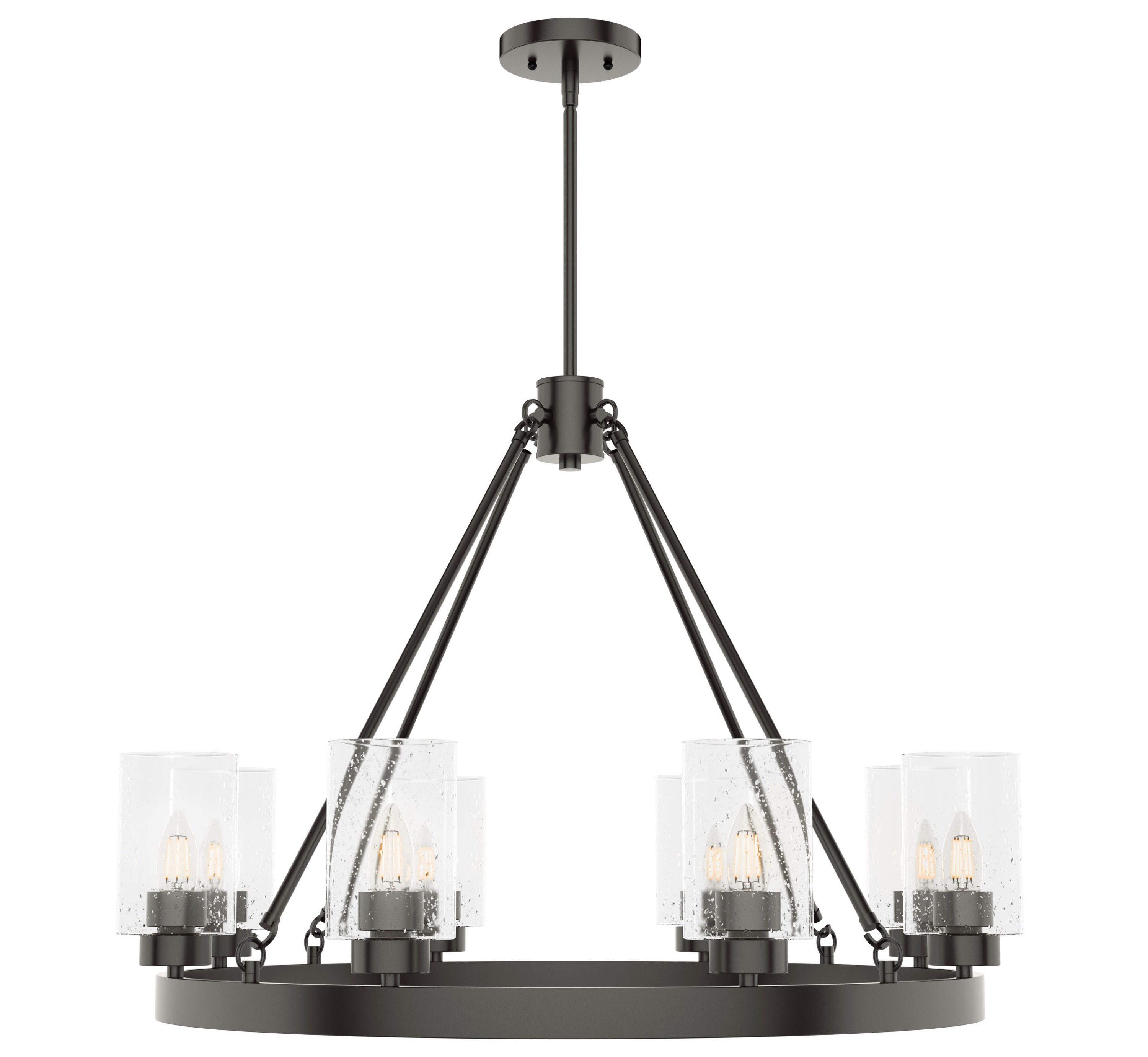 Hunter Hartland 8-Light Noble Bronze Farmhouse LED Dry Rated Chandelier ...