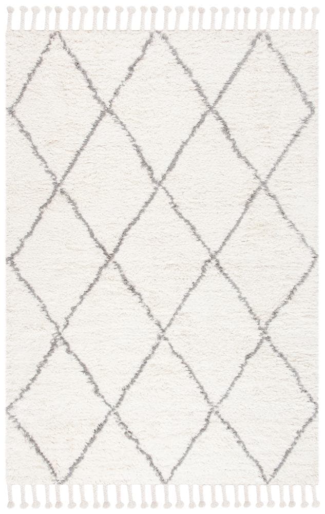 Safavieh CSB951F-6 Casablanca Taake 6 x 9 (ft) Wool Gray/Ivory Rectangular Indoor Abstract Moroccan Area rug