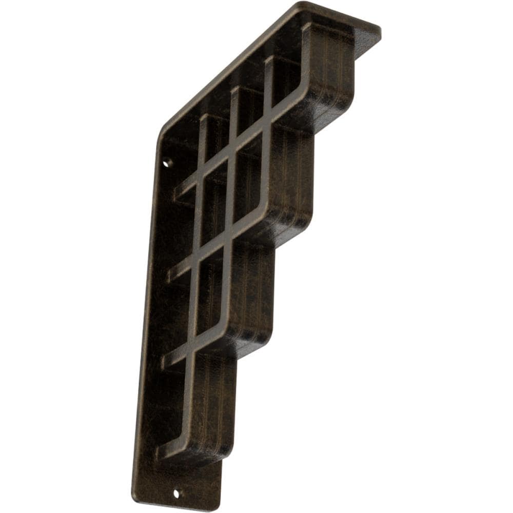 Ekena Millwork BKTM02X05X08TDIAPG Diane 5.5-in x 2-in x 8-in Antique gold Wrought iron Mounting bracket
