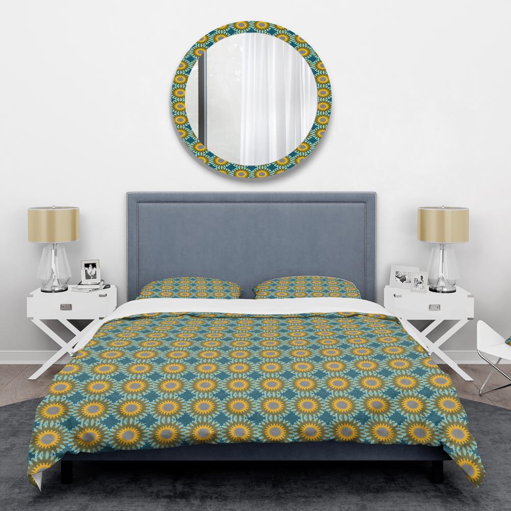 Designart BED24151-K 3 -Piece Gold King Duvet cover Set