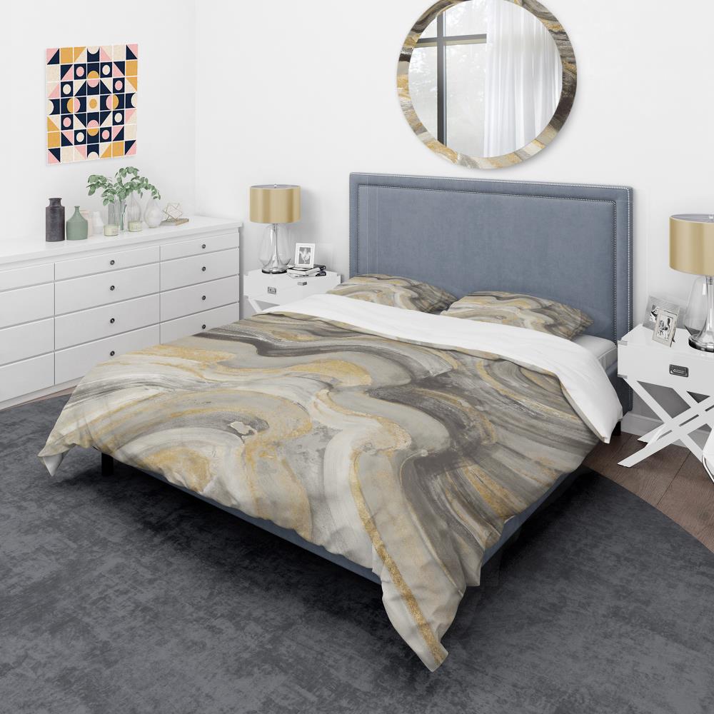 Designart BED30522-Q 3 -Piece Beige Queen Duvet cover Set