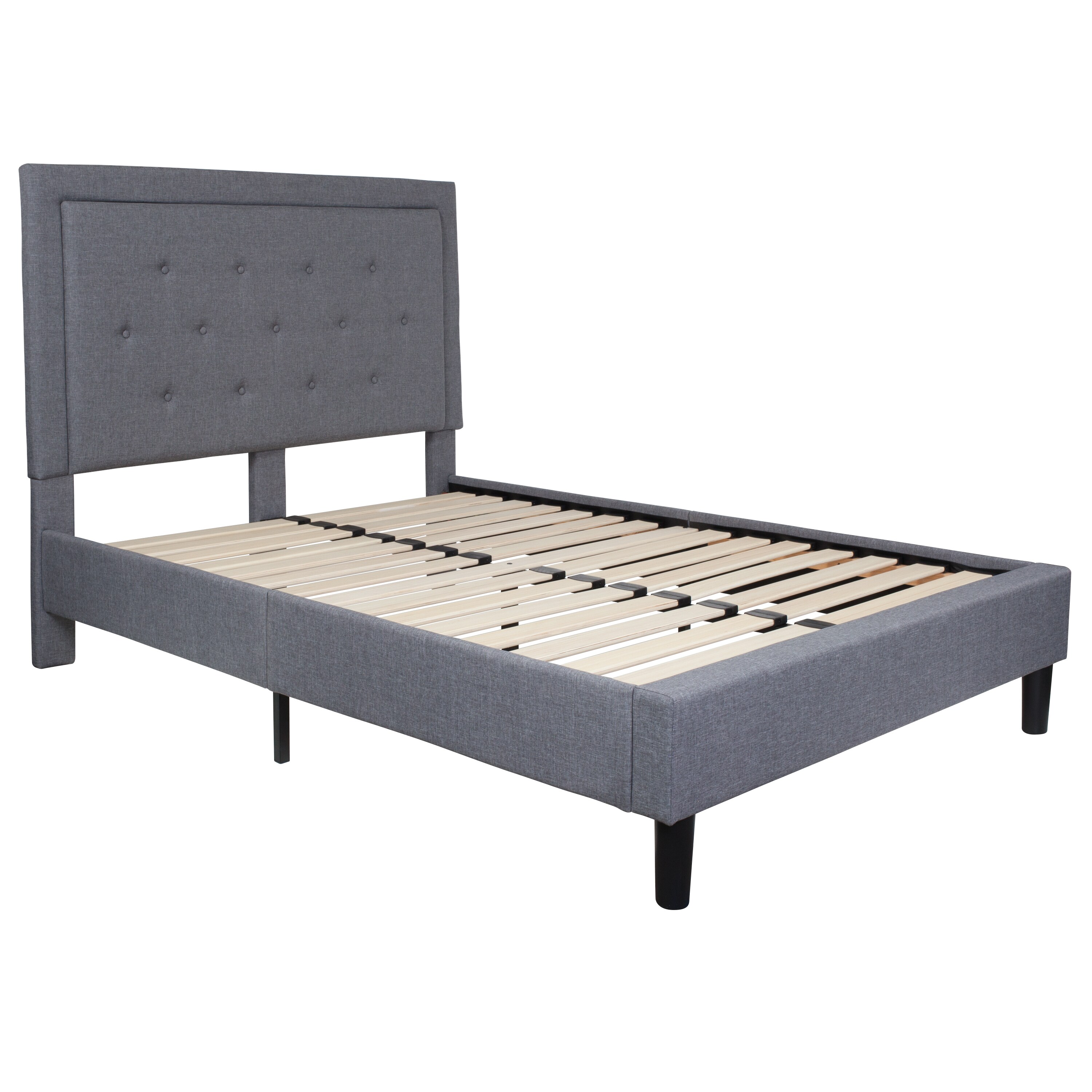 Flash Furniture Roxbury Light Gray Full Upholstered Platform Bed in the ...